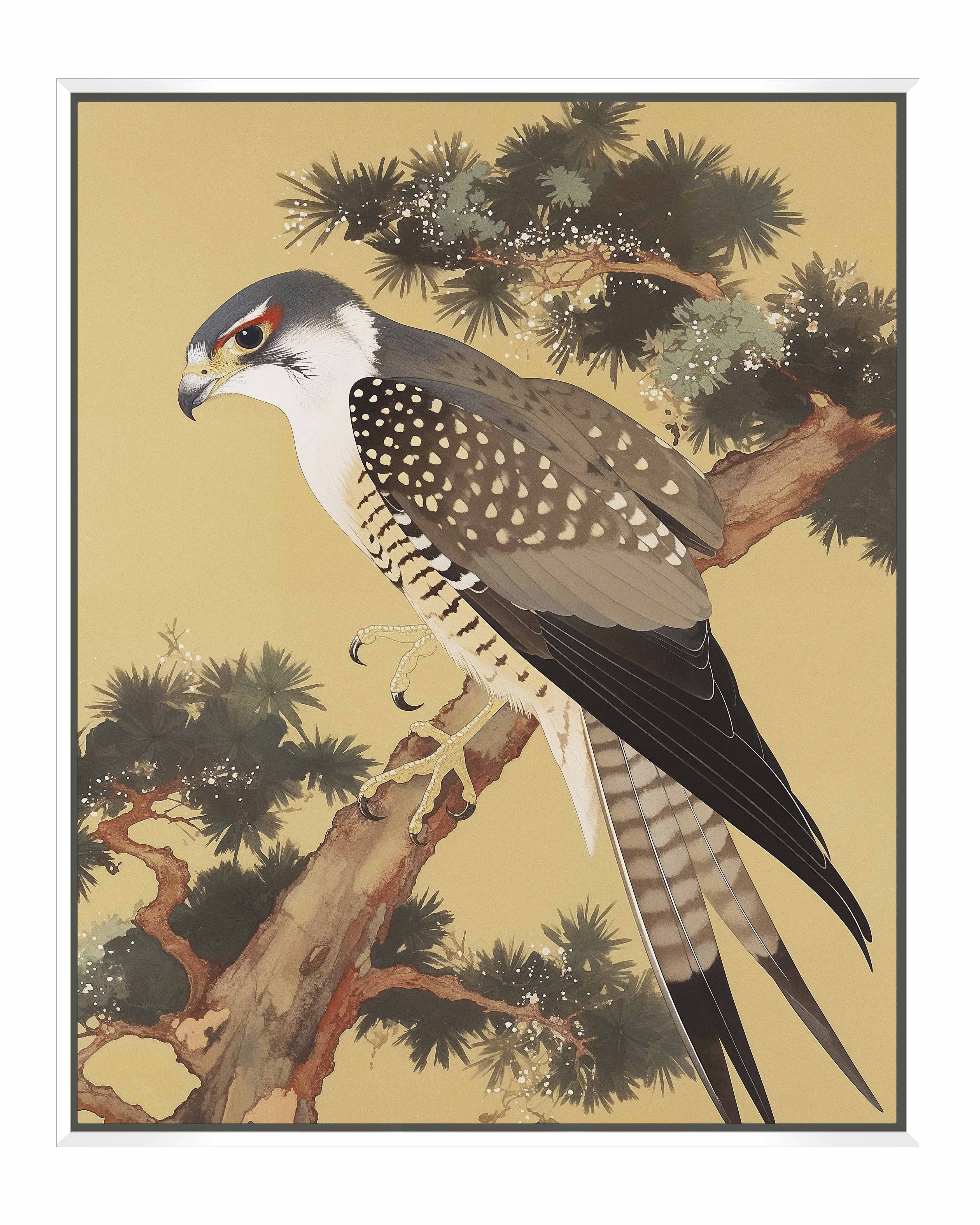 Graceful Sentinel Falcon in Pine Grove - Stunning Gallery Wrapped Canvas Art for Home & Office Decor | Nature Wildlife Wall Art for Living Room, Bedroom