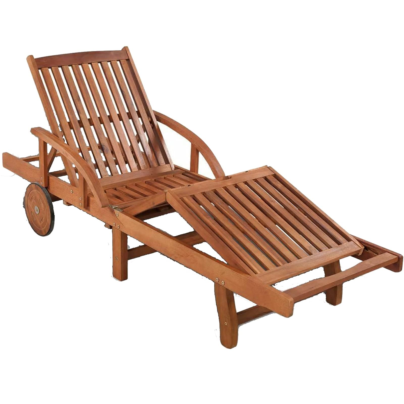 Premium Solid Acacia Wood Sun Lounger - Outdoor Poolside Garden Patio Chaise Lounge for Relaxing | Perfect for Backyard, Beach, Resort & Vacation Homes