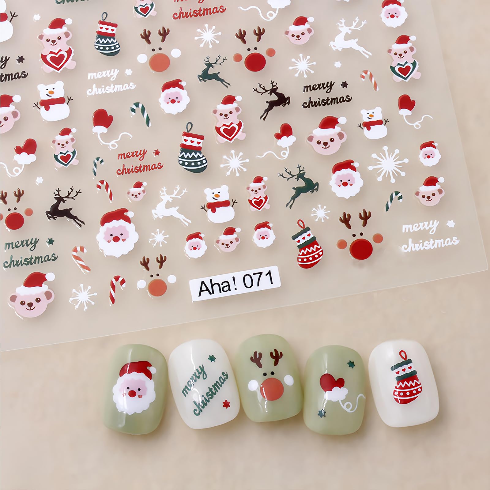 Christmas Nail Art Stickers - Cute Cartoon Snowman, Snowflake & Christmas Tree Nail Decals - DIY Holiday Nail Art Supplies & Decorations (4 Sheets) - Perfect for Christmas Parties, Gifts & Festive Nail Designs