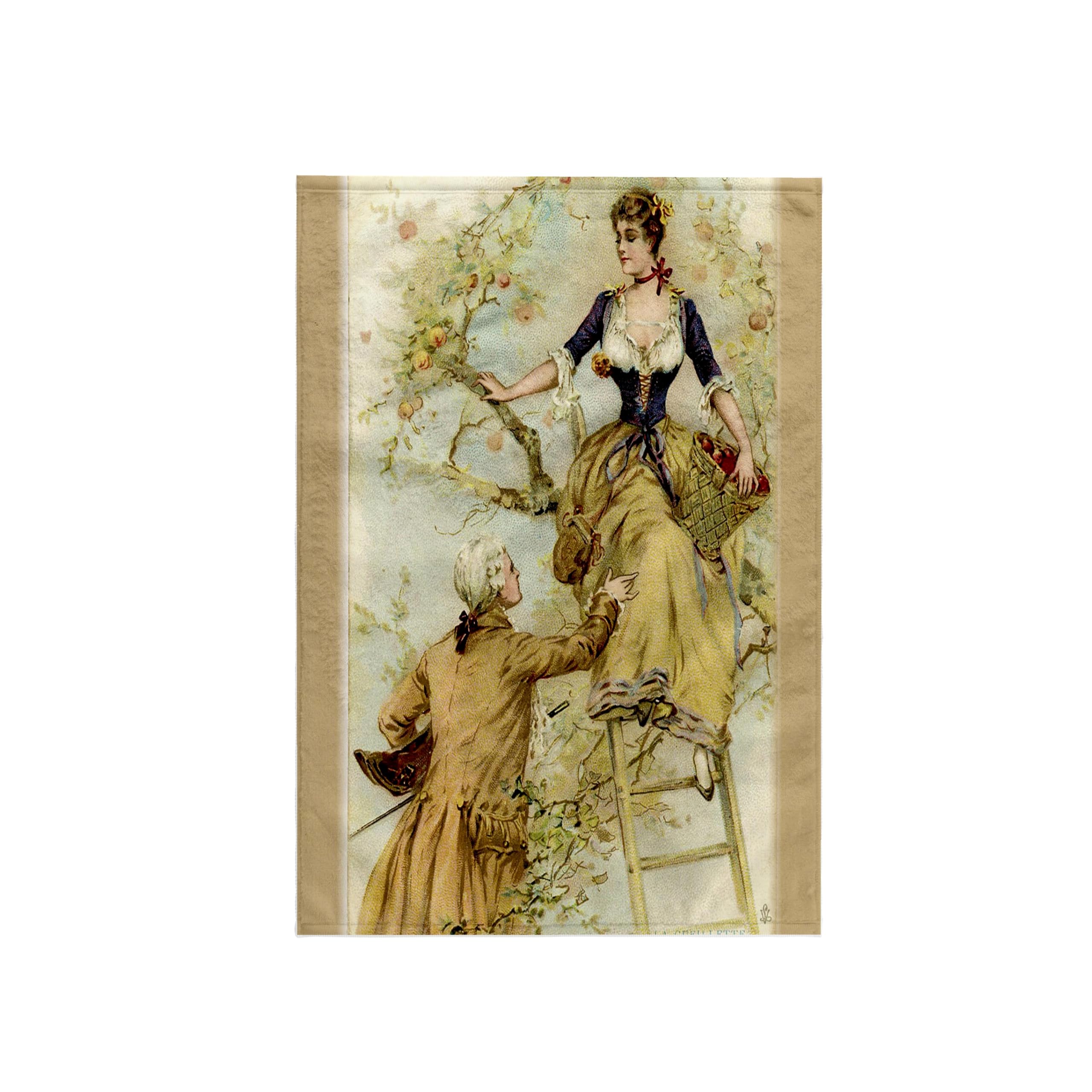 3D Rose Romantic French Couple Printed Hand Towel 15x22 Inches - Soft Bath Towel for Kitchen, Bathroom & Guest Room Decor