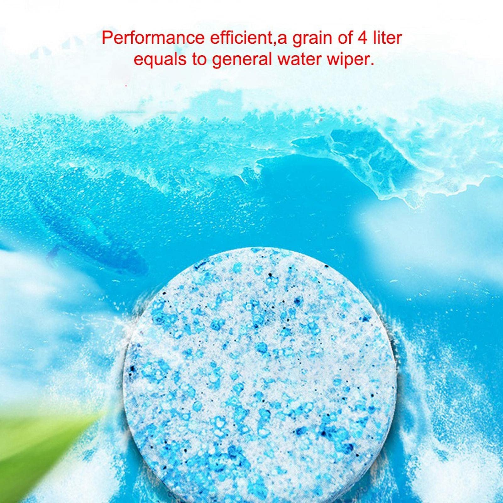 Ymiko Windshield Washer Tablets - 100pcs Effervescent Cleaning Tablets for Car Glass, Windscreen Wiper & Kitchen Windows | Fast-Dissolving, Streak-Free Shine | Perfect for Road Trips, Winter Driving & Household Cleaning
