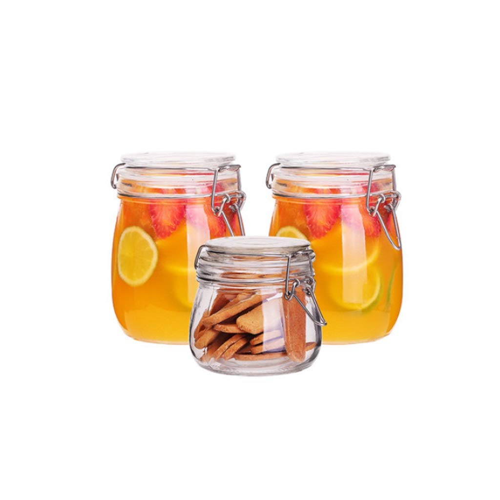 NNR Airtight Glass Kitchen Storage Canisters with Hinged Lids - Set of 4, BPA-Free Food Containers for Flour, Sugar, Coffee, Tea, Pasta | Ideal for Pantry Organization & Countertop Display (Size G)