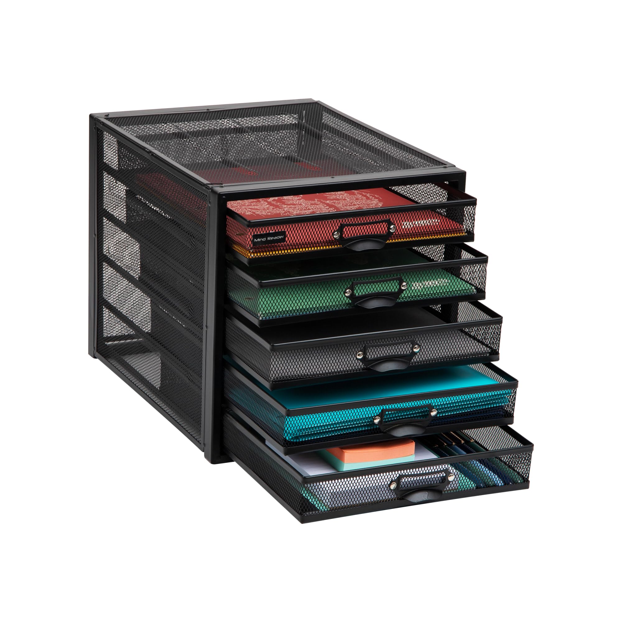 Mind Reader 5-Drawer Metal Mesh File Storage Organizer - 11