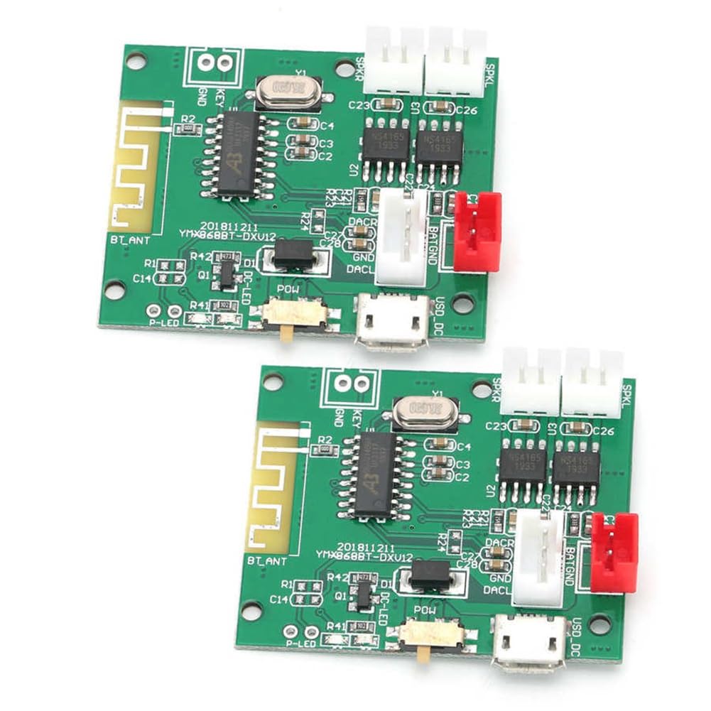 Wiianoxd 1 Pair Stereo Power Amplifier Board Module - 5W Dual Channel Audio Amp for 3.7-5V Speakers (Green) | Perfect for DIY Bluetooth Speakers, Home Audio Projects & Portable Sound Systems