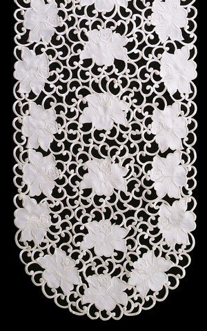 12 Inch Cream Rose Round Doily Lace Table Decor - Perfect for Wedding Centerpieces, Vintage Tea Parties & Home Decoration