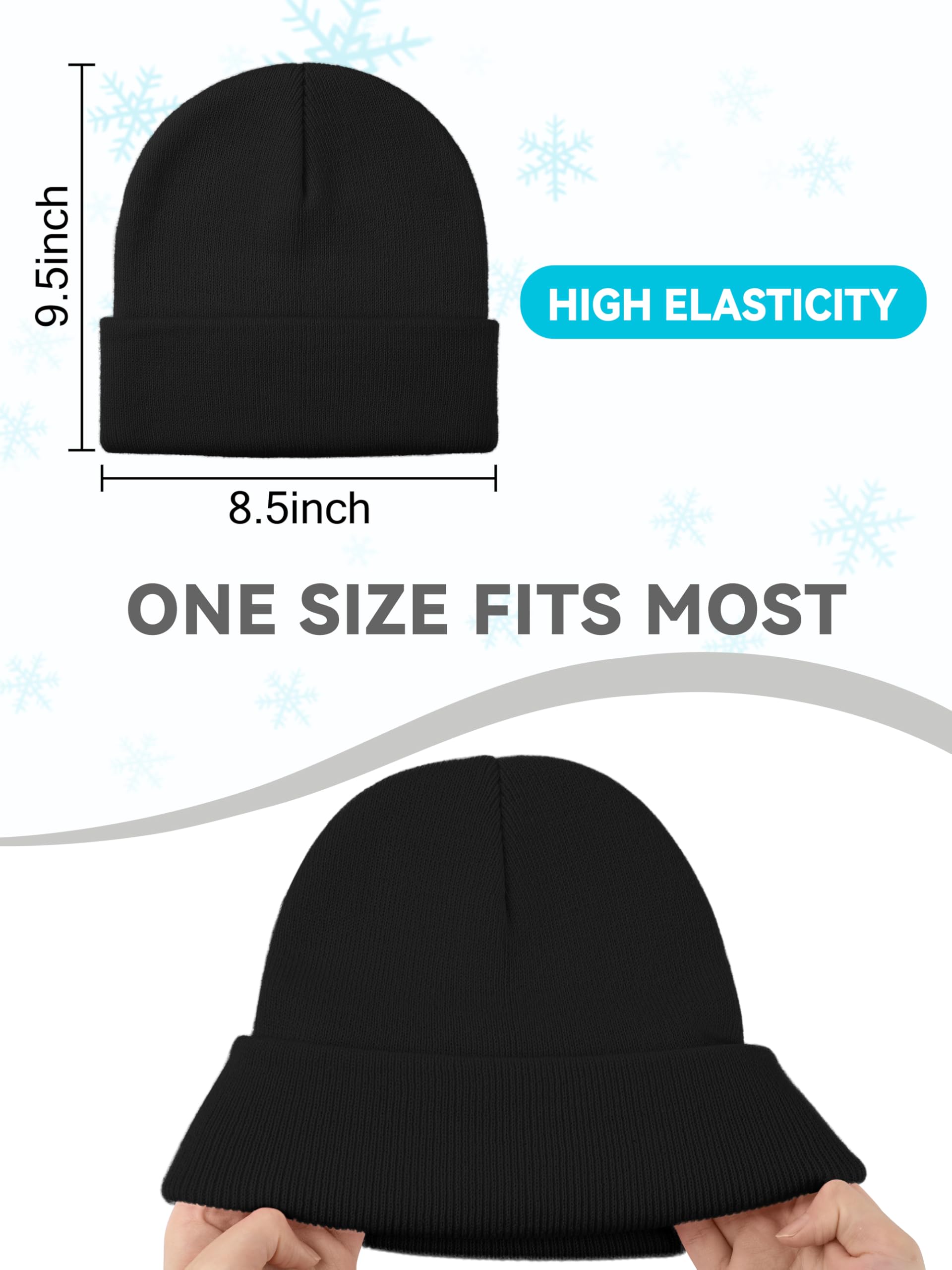 Glooarm Unisex Knit Beanie for Men & Women - Warm Winter Slouchy Skull Cap with Cuffed Design - Perfect for Skiing, Snowboarding & Outdoor Activities
