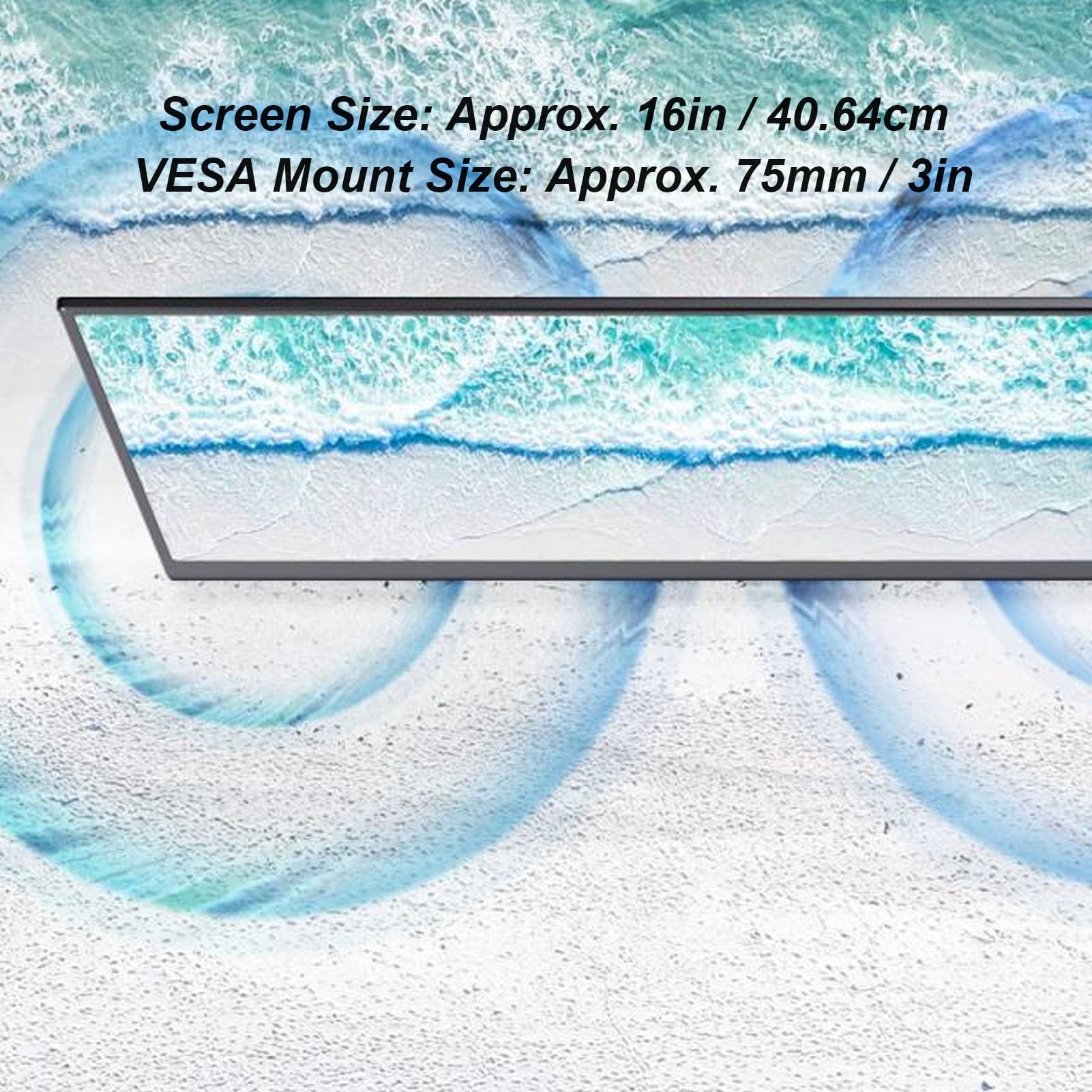 Vikye 16 Inch 2.5K Portable Monitor with IPS Panel, 120Hz Refresh Rate, HDMI Computer Display, Built-in Speakers, 16:10 External Expansion Screen - Perfect for Gaming, Office Work & Travel