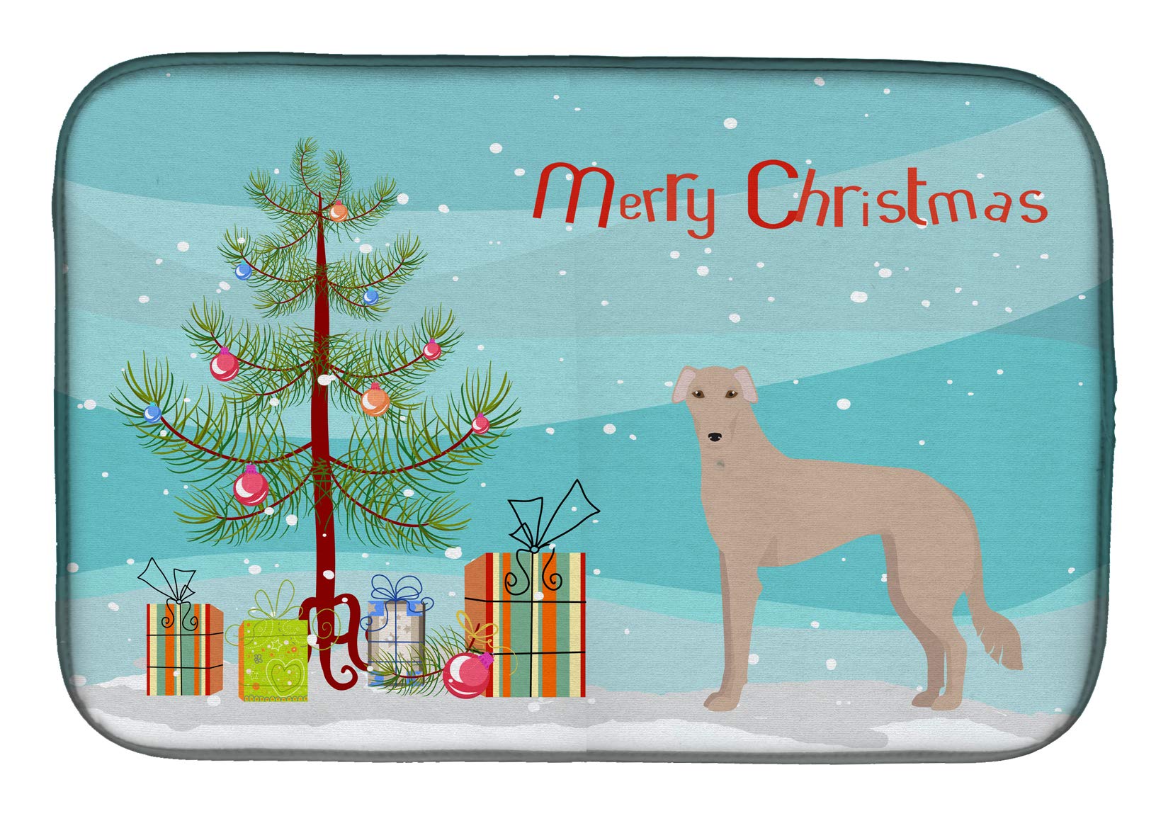 Longdog Christmas Tree Dish Drying Mat - Absorbent Kitchen Counter Mat (14x21