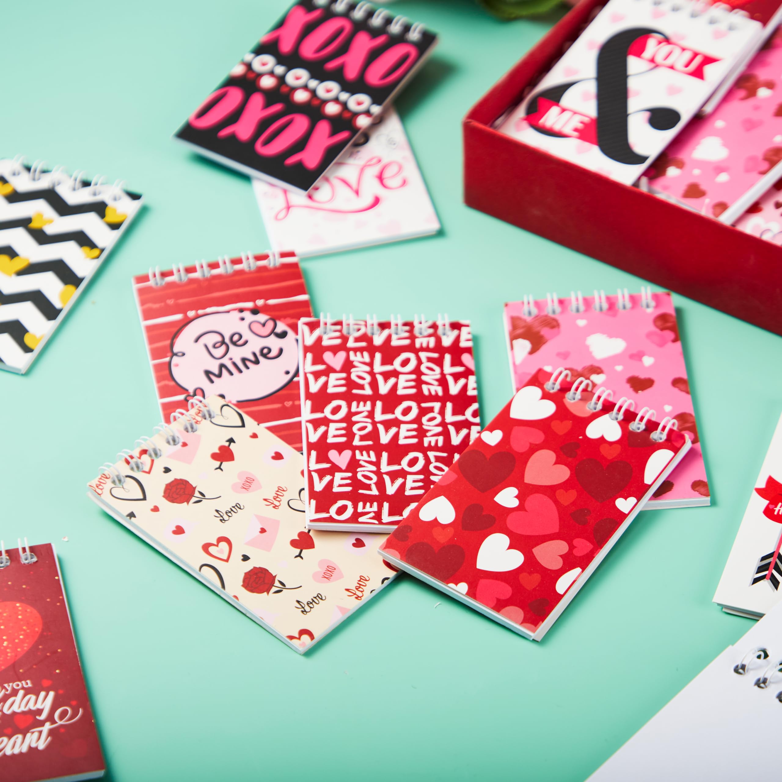 JOYIN 24 Pack 4 Inch Valentine's Day Mini Notepads Set - Cute Heart Design Small Notebooks for Kids, School Classroom Supplies, Party Favors & Gift Exchange (Perfect for Valentine's Day Cards, Teacher Appreciation Gifts, Classroom Rewards)