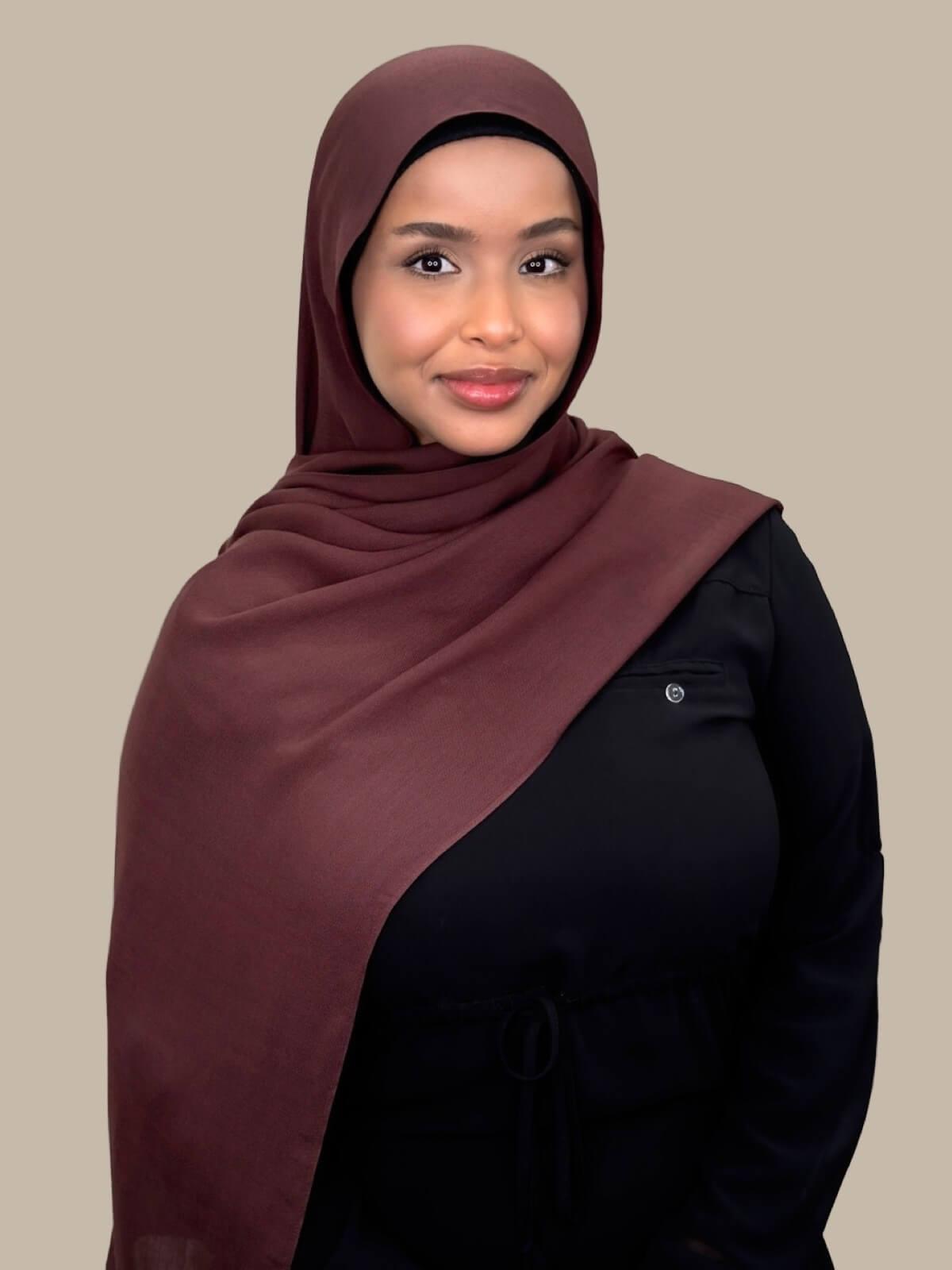 Premium Cotton Modal Hijab Scarf - Soft & Breathable Raisin Brown - Perfect for Daily Wear, Prayer, and Fashion Accessories