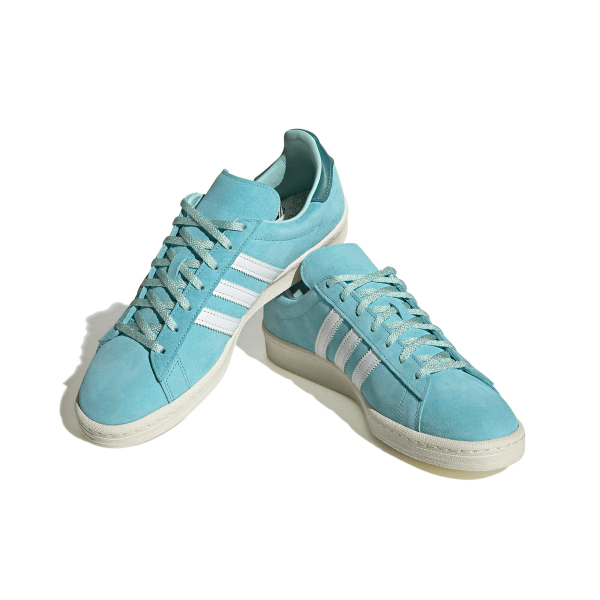 Vintage Adidas Campus 80s Sneakers in Light Aqua - Retro Style Men's & Women's Casual Shoes for Streetwear, Skateboarding & Everyday Fashion