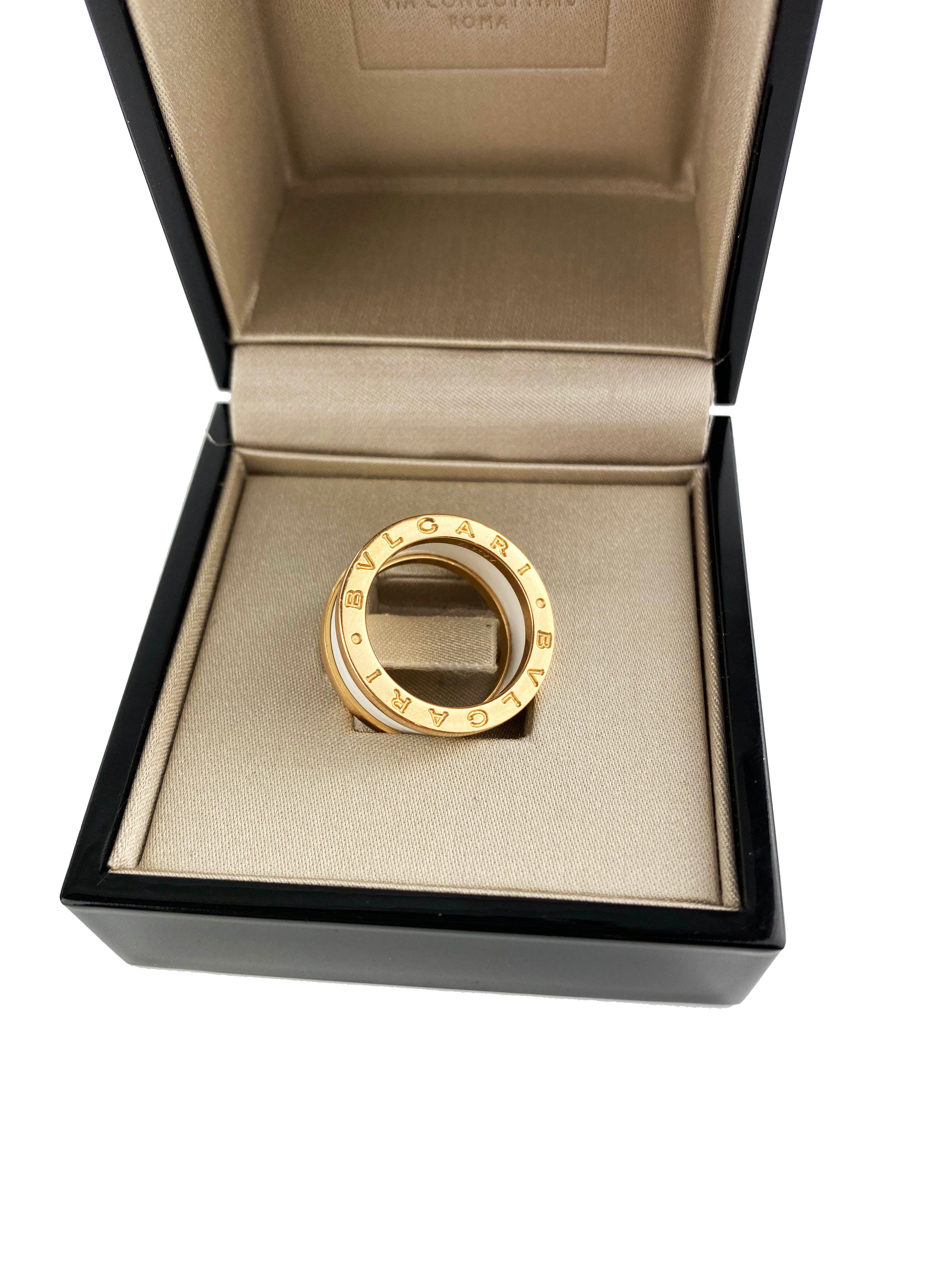 Bvlgari 18k White Gold B.Zero1 Ring Size 52 - Luxury Italian Jewelry for Women, Perfect for Weddings, Anniversaries & Special Occasions