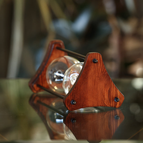 Premium Triangle Wood Hourglass with Black Spindles - White or Black Sand - Decorative Timekeeper for Home Office, Meditation & Gift Giving