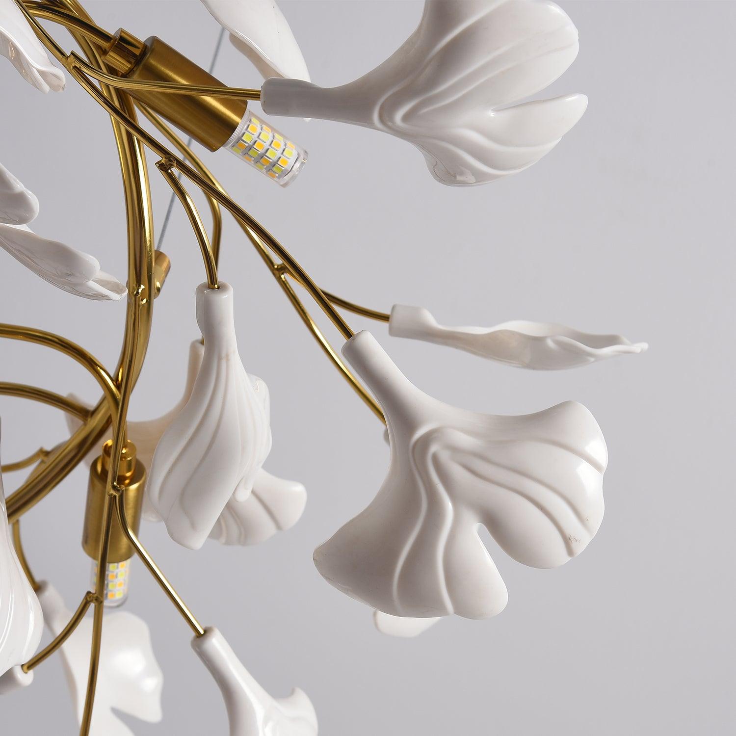 Elegant Ginkgo Leaf Chandelier Lighting - Modern Crystal Ceiling Light Fixture for Dining Room, Living Room & Bedroom | Perfect for Home Decor, Wedding Venues & Luxury Interior Design