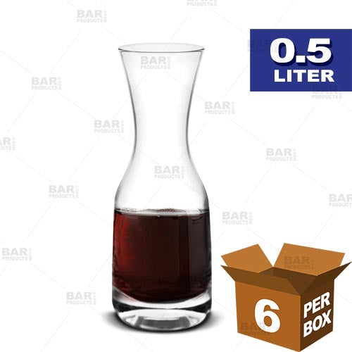 BarConic® Half Wine Carafe 375ml (12-Pack) – Elegant Glass Decanter for Wine Serving, Restaurants & Home Entertaining