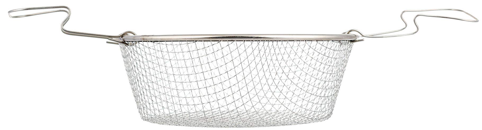 Stainless Steel Deep Fry Basket with Handle - 8.66 Inch Round Frying Basket for French Fries, Chicken Wings, Onion Rings & More - Perfect for Home Kitchen & Commercial Use