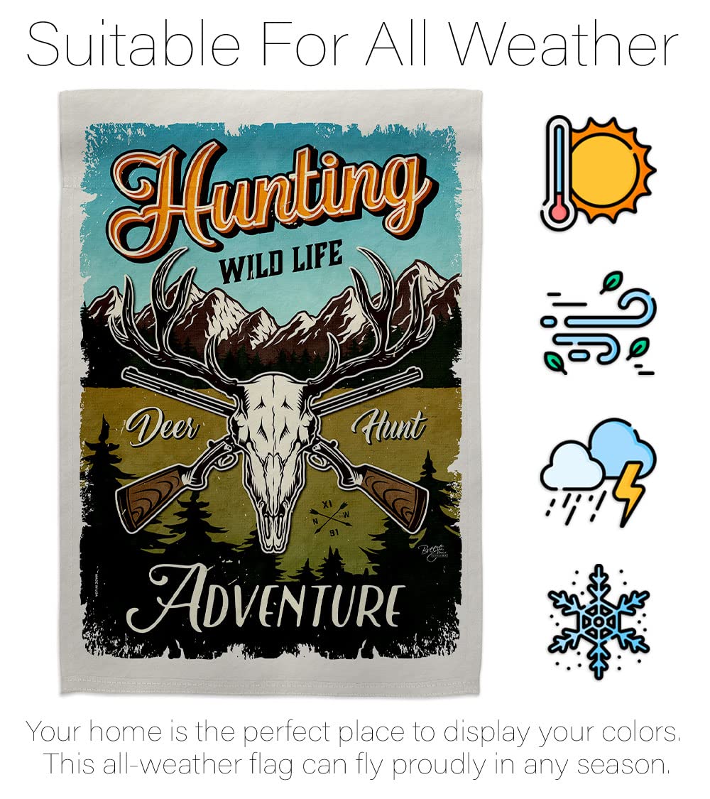 Wildlife Adventure Garden Flag Set - Double-Sided Outdoor Decor with Deer, Bear & Wolf Designs - Made in USA - Perfect for Yard, Farmhouse & Nature-Themed Home Decor