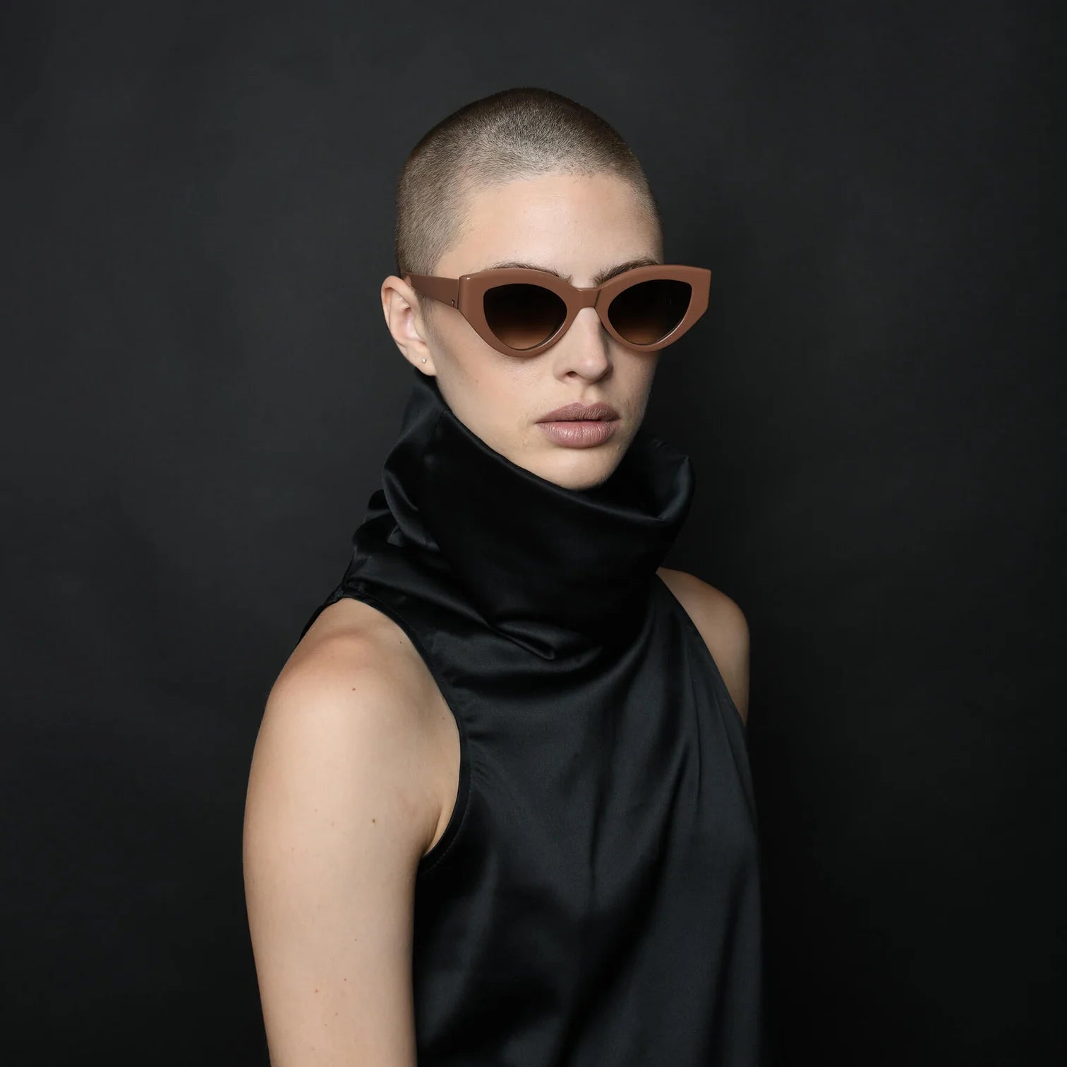 Bones Ash Rose Sunglasses with Black Metal Trim & Brown Gradient Lens - Stylish UV Protection for Outdoor Activities, Driving, and Fashion