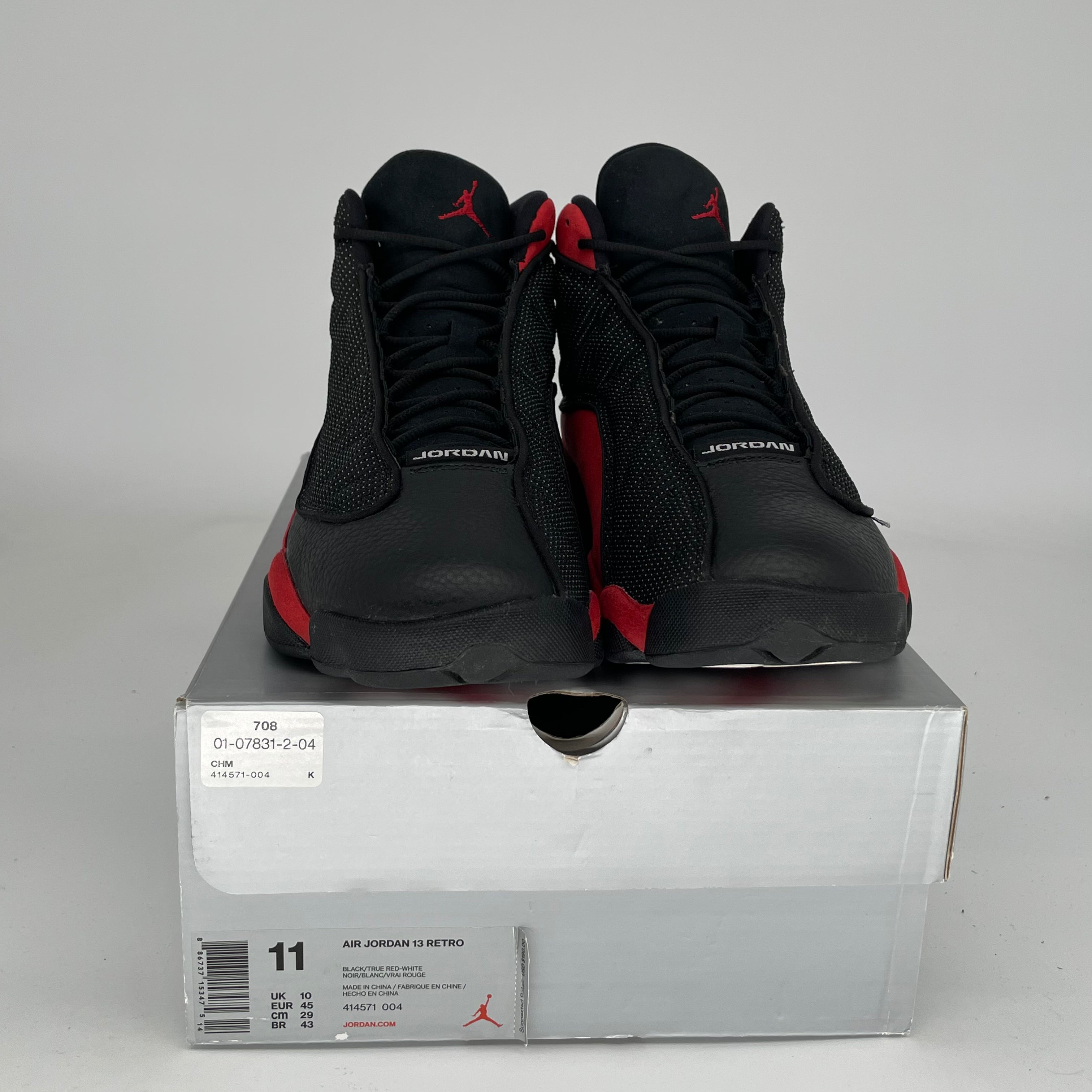 Original Air Jordan 13 Retro 'Bred' Men's Basketball Shoes Size 11 - Black/True Red (414571-004) | Authentic Retro Sneakers for Basketball, Streetwear & Sneaker Collectors