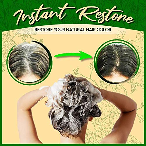 10 Darkening Mins 30ml Anti-Frizz Herbal Hair Shampoo & Color Conditioner Set for Damaged Hair - Natural Hair Care Treatment for Smooth & Shiny Hair - Perfect for Daily Use & Color-Treated Hair