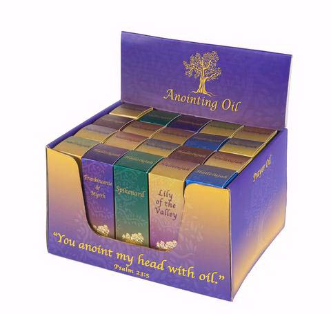 Holy Land Gifts Anointing Oil Set - 10 Varieties (2 Each) for Prayer, Worship & Spiritual Blessings - Perfect for Church Services, Home Devotion & Religious Ceremonies