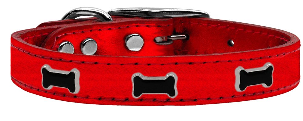 Fleetwood Rhinestone Dog Collar - Sparkling Red with Red Stones, Adjustable 12