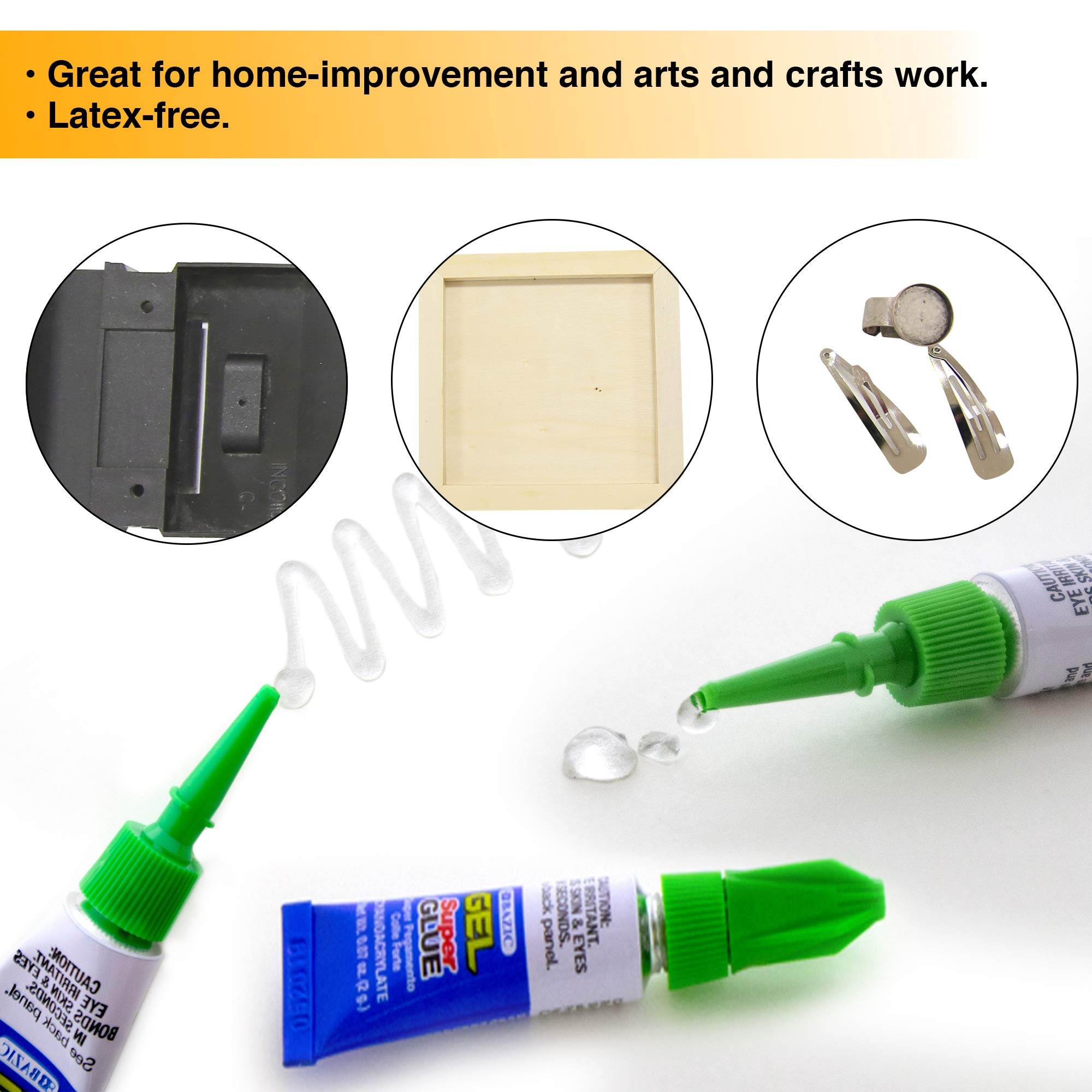 BAZIC Super Glue Gel 2g - Fast Dry No Run Adhesive for Home & Office (24-Pack) - Perfect for Crafts & Repairs