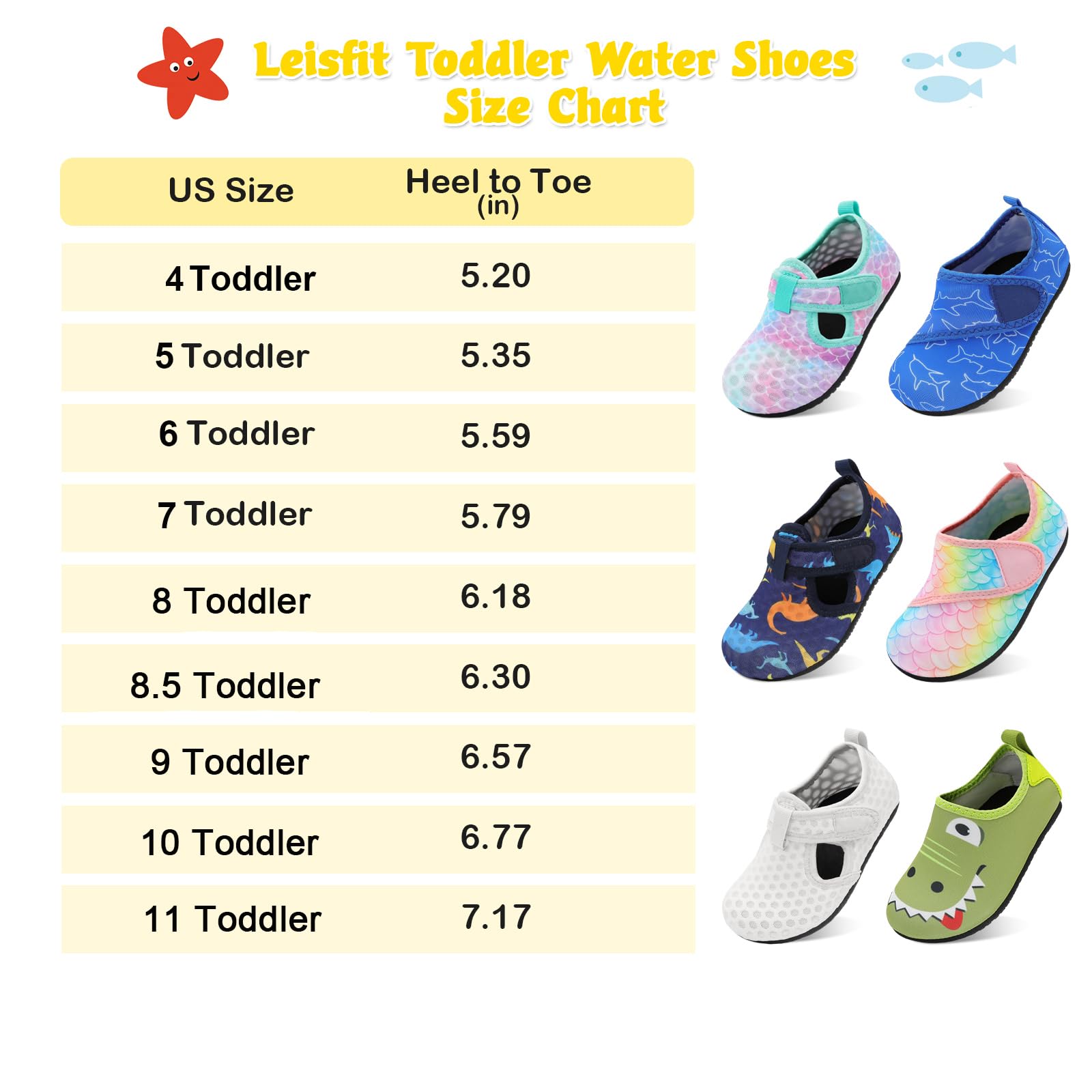 LeIsfIt Toddler Water Shoes for Girls & Boys - Non-Slip Swim Beach Shoes, Barefoot Aqua Socks for Kids - Perfect for Pool, Beach, Water Parks & Outdoor Activities