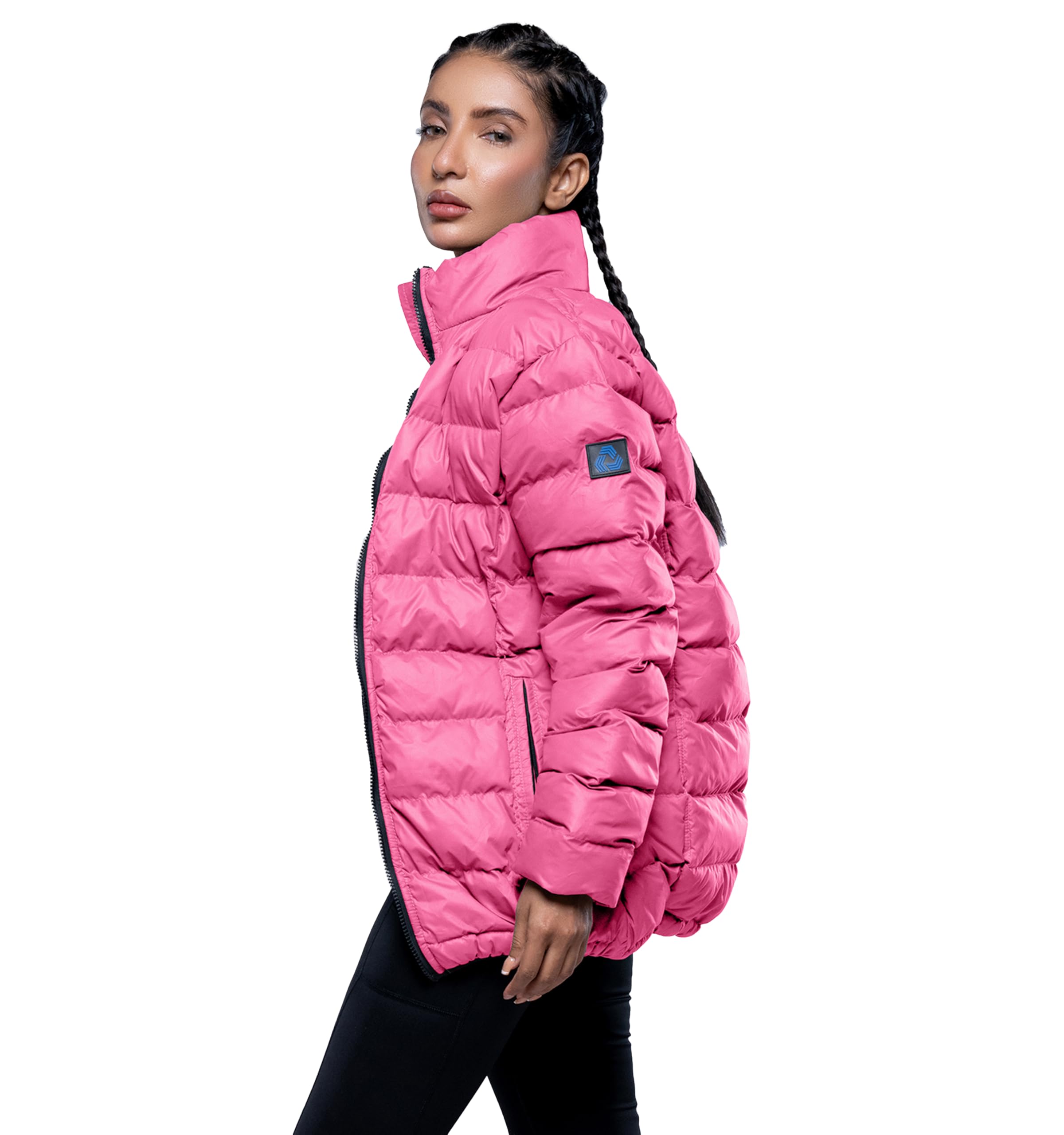 32 Degrees Women's Lightweight Packable Puffer Jacket with Hood - Quilted Winter Coat, Foldable Warm Puffer Coat for Outdoor Activities, Travel & Daily Commute