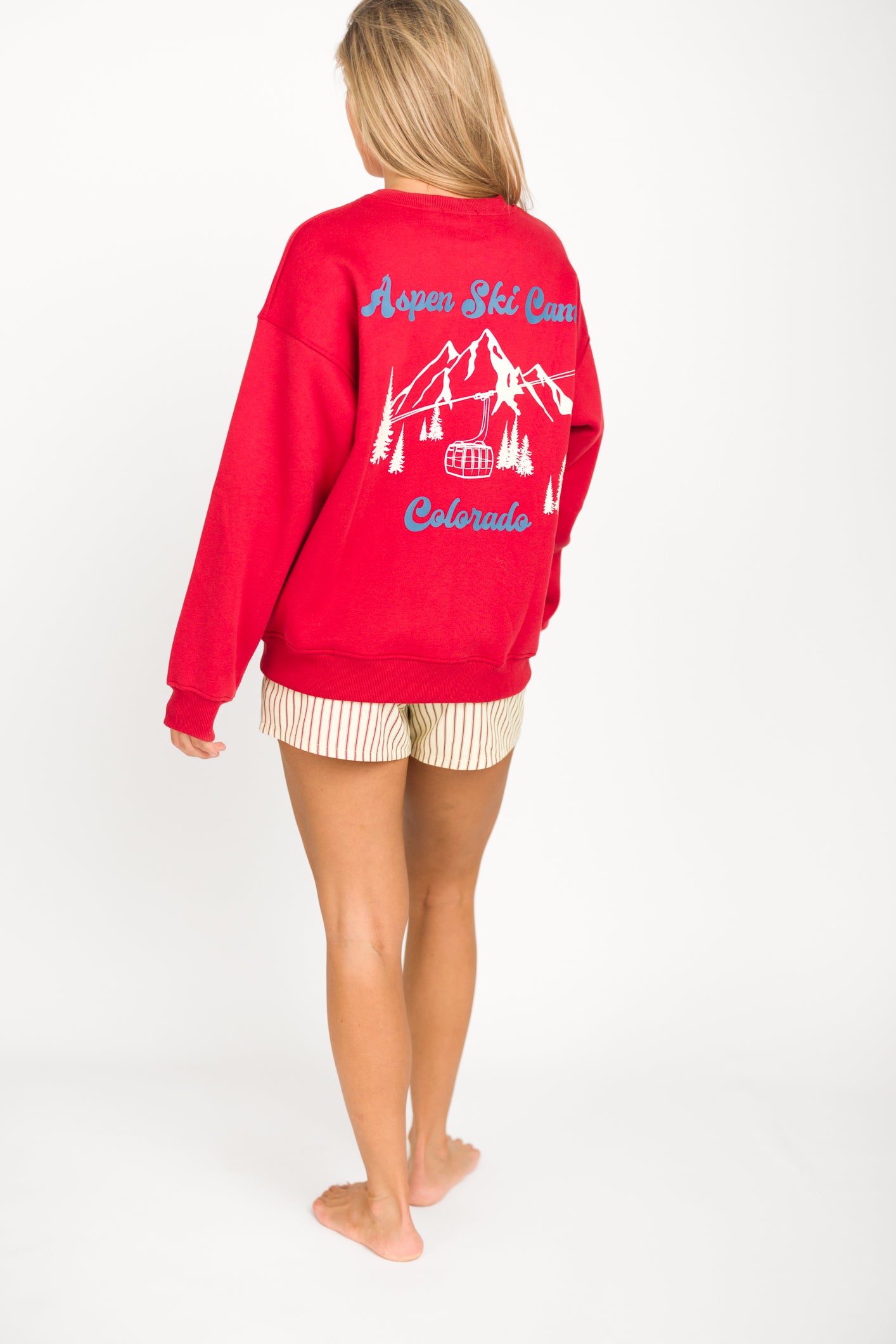 Aspen Ski Camp Hoodie - Cozy Cherry Red Pullover for Winter Sports & Outdoor Adventures
