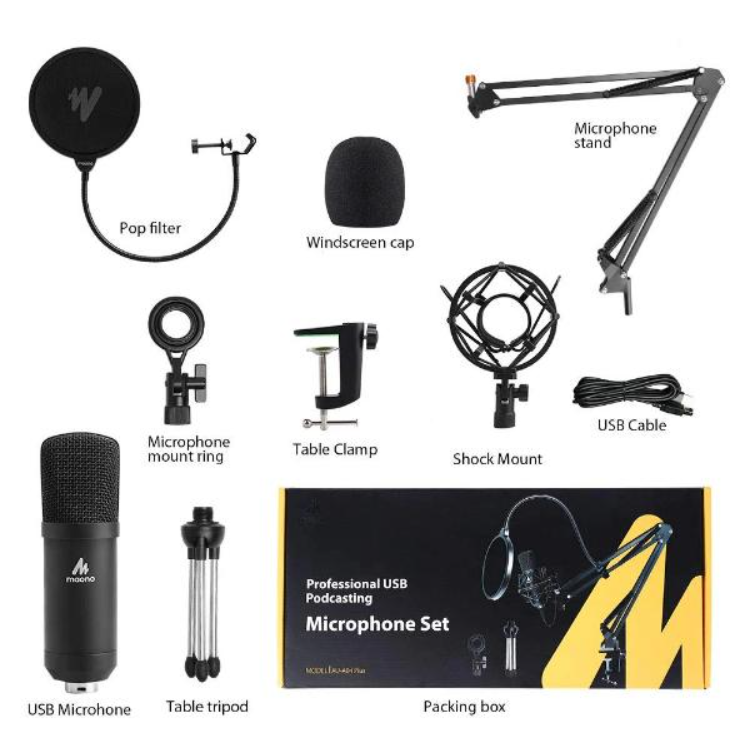 Maono AU-A04 USB/XLR Dynamic Microphone for Podcasting, Streaming & Recording - Professional Studio Quality for YouTube, Gaming & Voice Overs