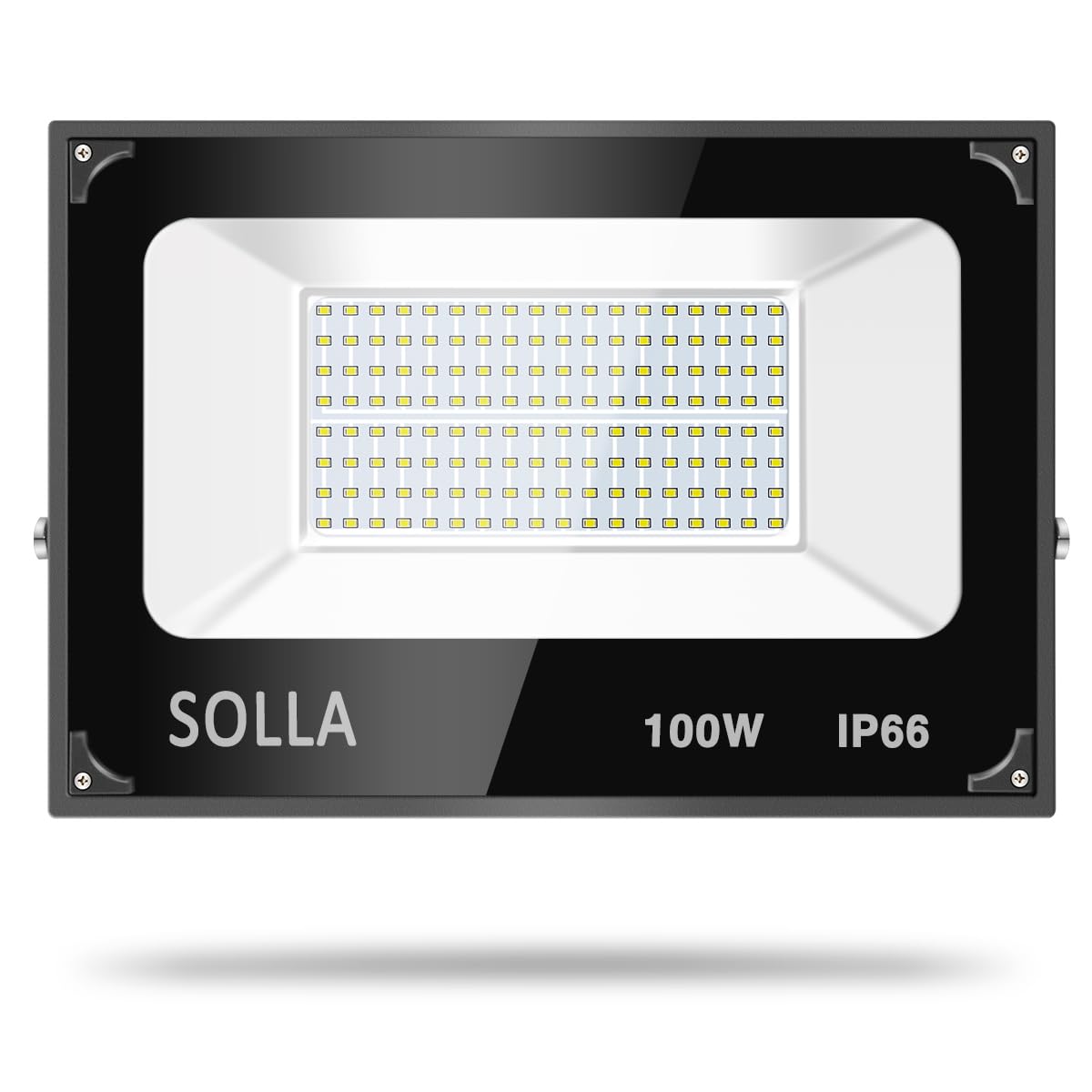 SOLLA 2 Pack 100W LED Flood Light - 10000LM 6000K Daylight White Waterproof Outdoor Lighting for Yard, Garden, Garage, Rooftop | High Brightness Security & Landscape Floodlight for Indoor/Exterior Use