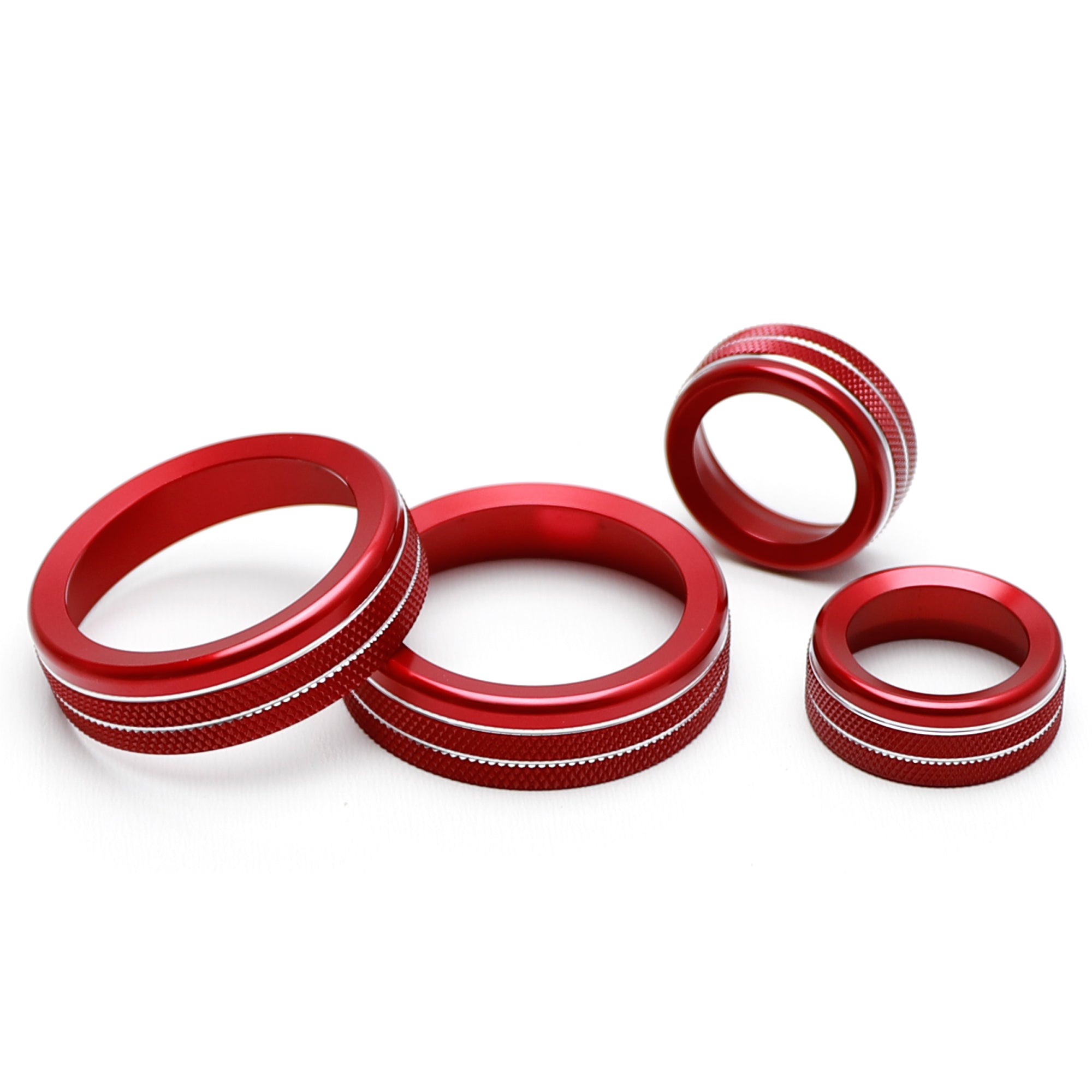4-Piece Red Aluminum AC/Stereo Knob Covers for 2022+ Ford Maverick - Upgrade Interior Styling & Protect Controls (Perfect for Car Enthusiasts & Customization)