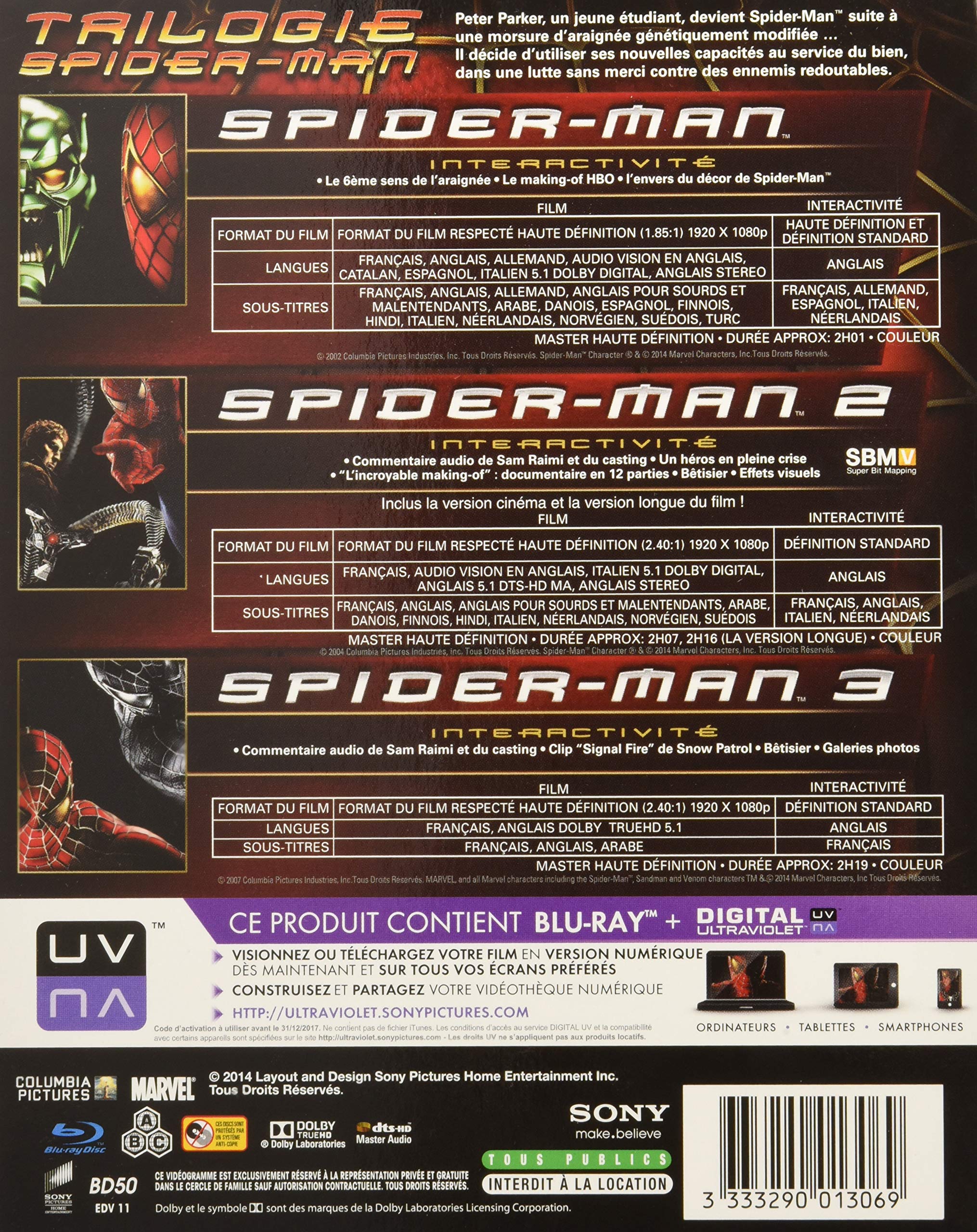 Spider-Man Trilogy Blu-ray Box Set – Complete Collection for Movie Night & Marvel Fans