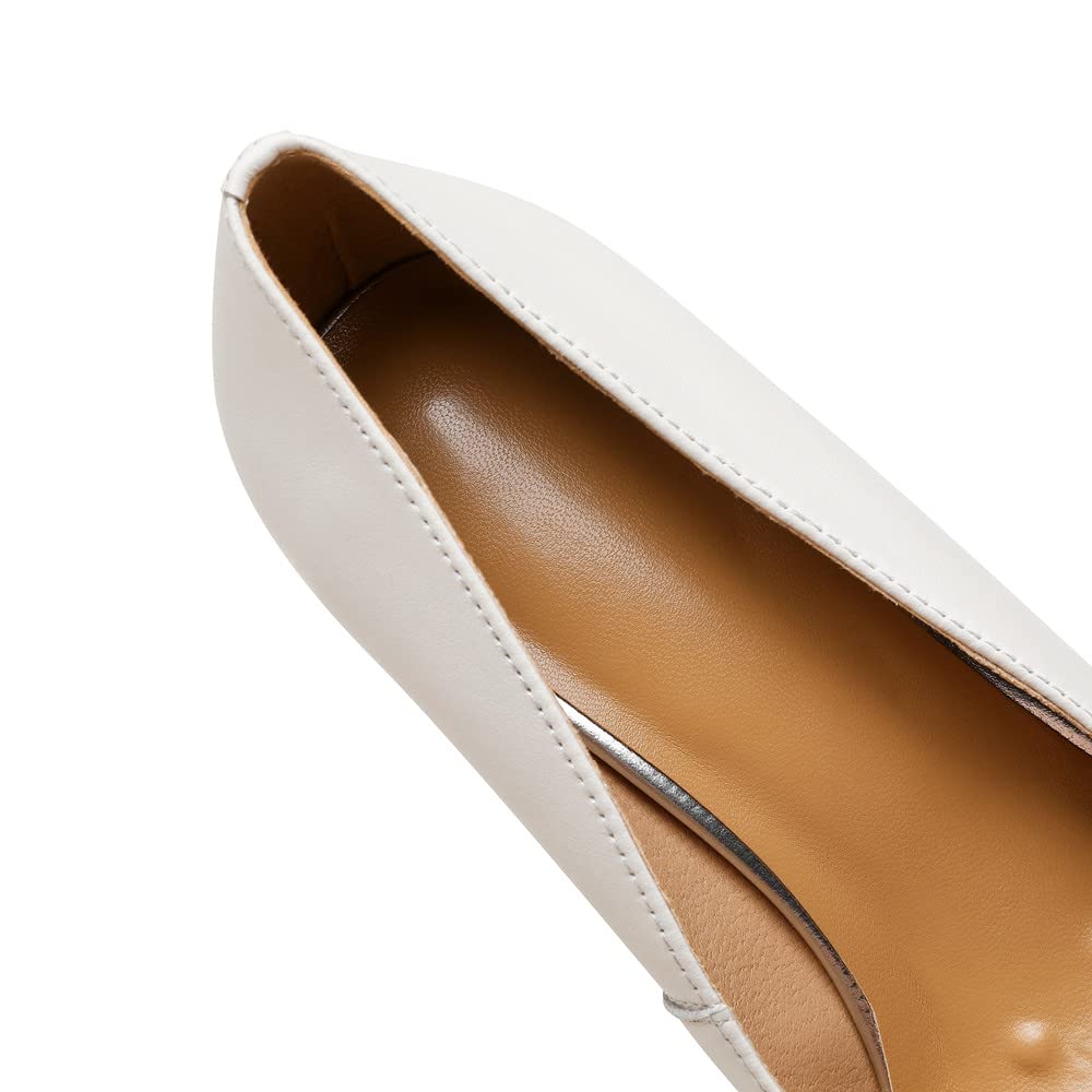TinaCus Women's Pointed Toe Stiletto Heels - Genuine Leather Handmade Slip-On Dress Pumps for Weddings, Parties & Office Wear
