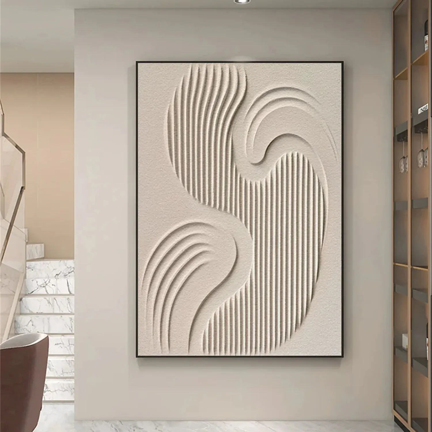 Beige & Brown Abstract Wall Art Print #BB102 - Modern Home Decor for Living Room, Bedroom & Office
