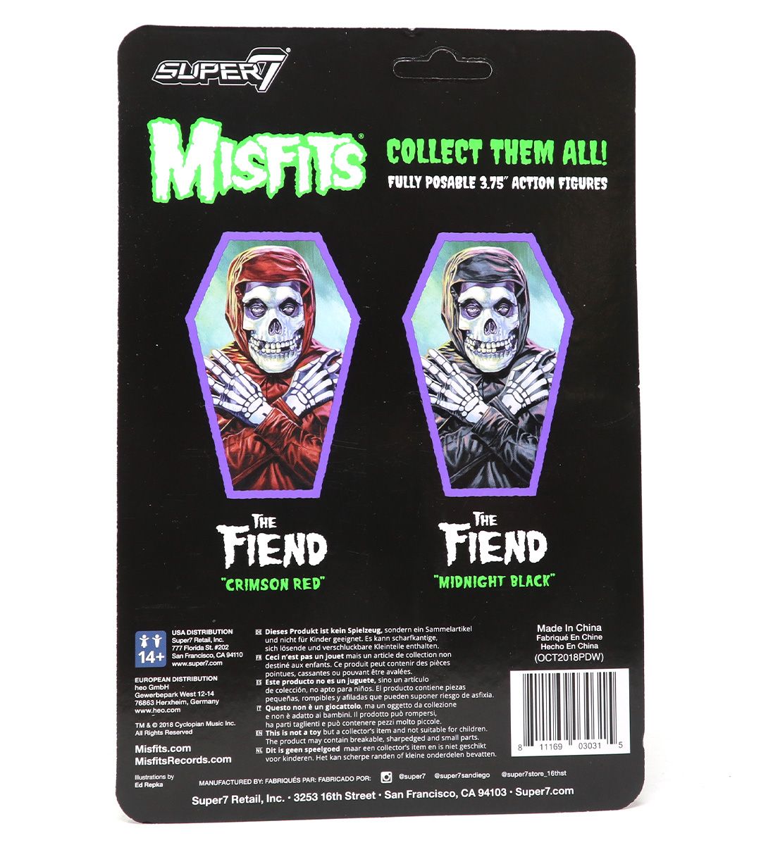 Misfits The Fiend Crimson Red ReAction Figure - Horror Punk Collectible for Fans & Display - Perfect for Home Decor, Office Display & Gift for Music Lovers