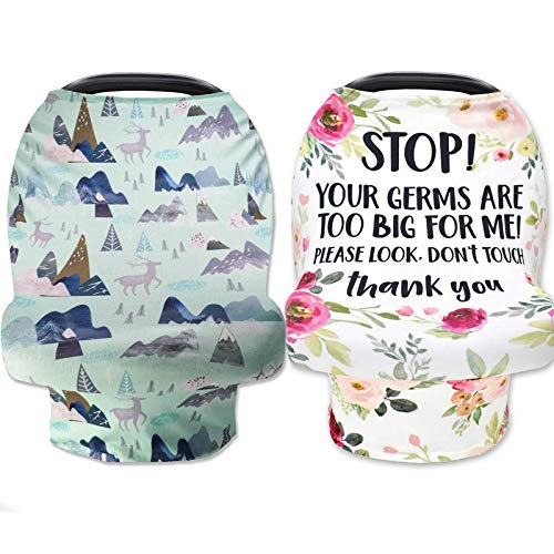 **Baby Car Seat Covers for Boys & Girls - Soft Breathable Nursing Cover, No-Touch Sign Canopy for Infant Strollers & Breastfeeding - Perfect for Newborns, Travel & Outdoor Use**