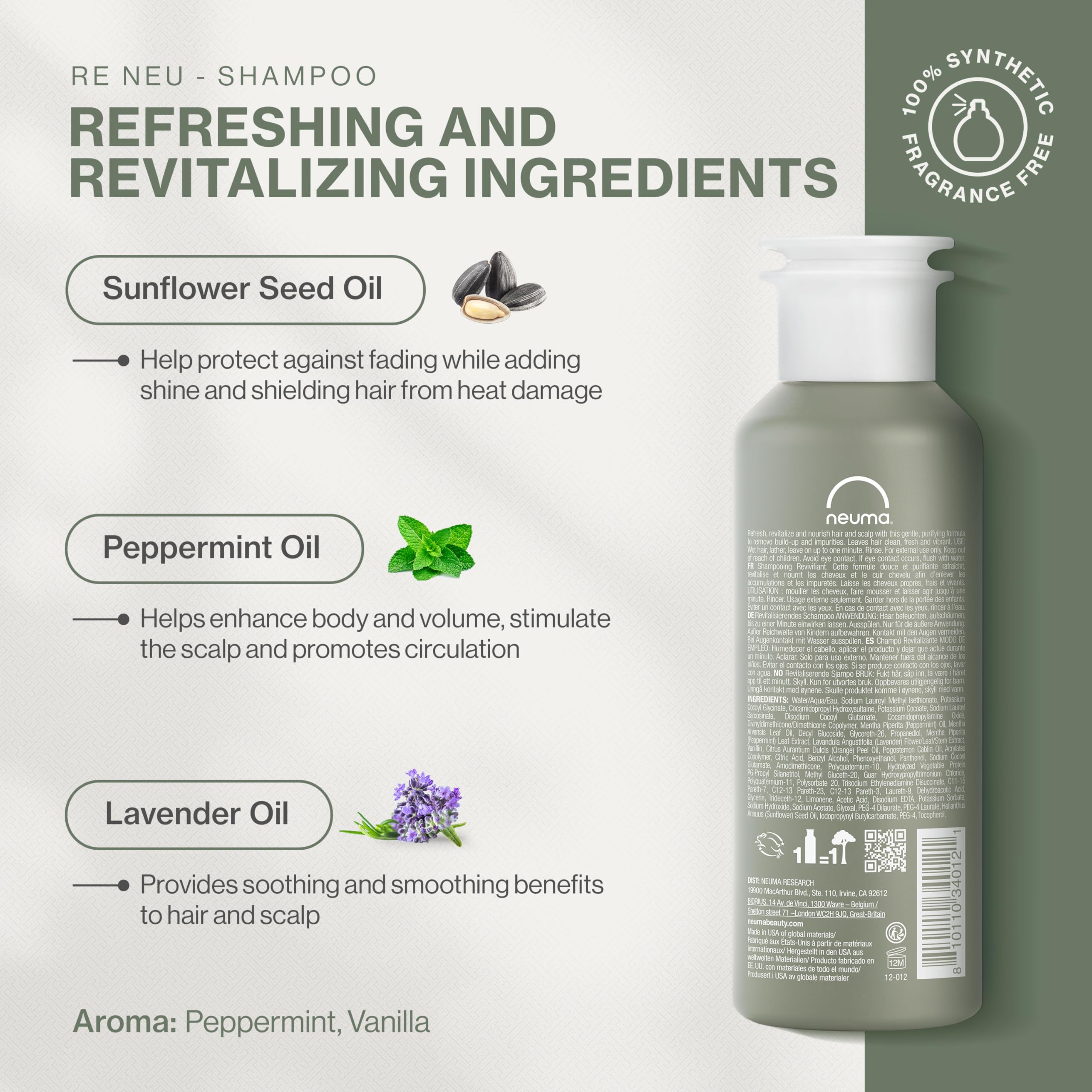 NEUMA Re Neu Shampoo - Volumizing & Repairing Hair Shampoo for Damaged Hair - Perfect for Daily Use & Salon-Quality Results at Home