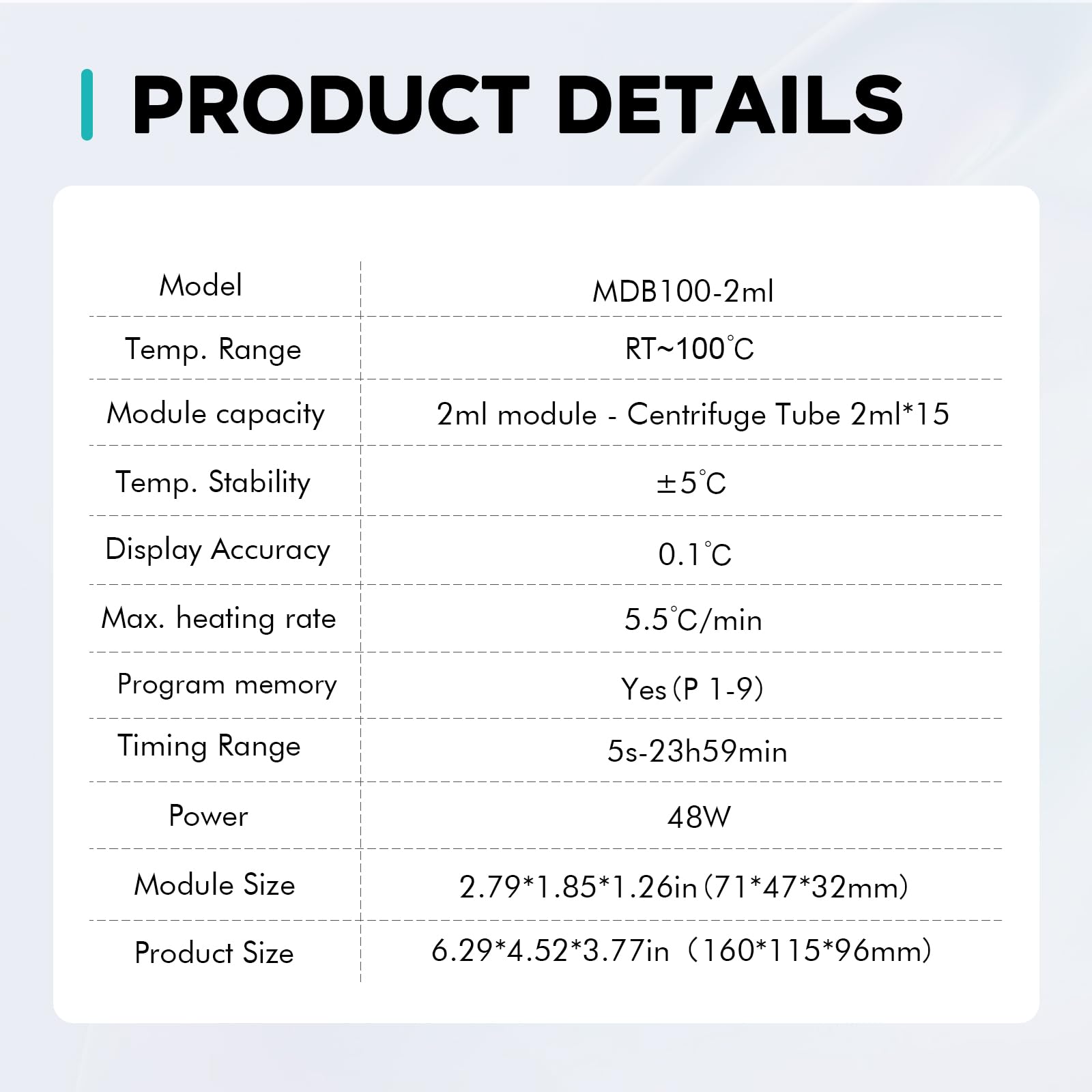 LAB FISH Mini Digital Dry Bath Incubator - Programmable Thermostatic Heater with Timer | 2ml x 15 Centrifuge Tubes Block for PCR, DNA, RNA Sample Preparation - Ideal for Laboratory, Research & Clinical Diagnostics