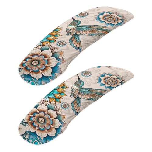 Brown and Blue - Hummingbird Bohemian Mandala Flower