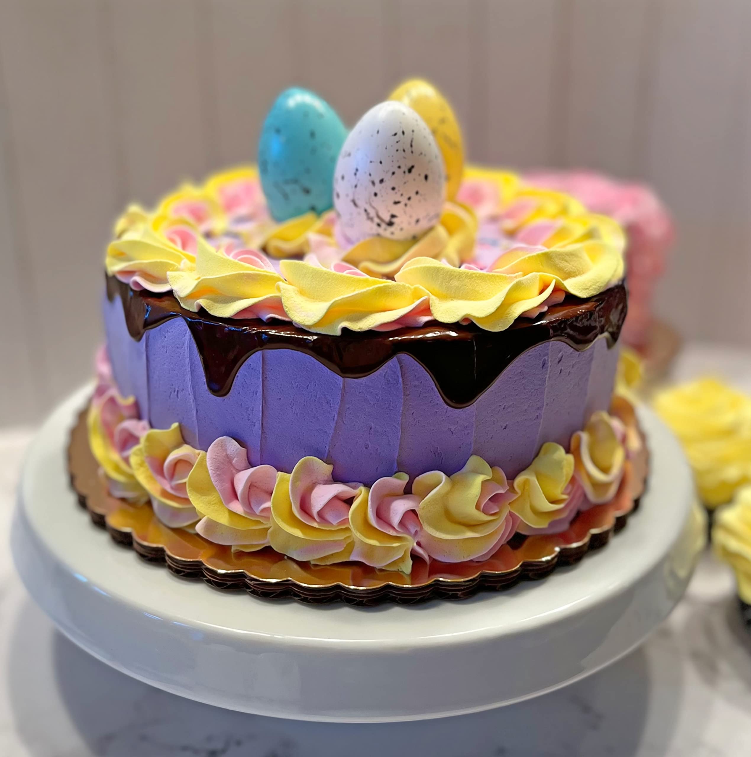 Artificial Cupcakes & Cakes for Display - Fake Cake Decorations for Home, Kitchen & Party Decor - Faux Desserts on Cake Plates - Easter Egg Fake Cakes - Perfect for Wedding Centerpieces, Dessert Table Displays & Home Decor