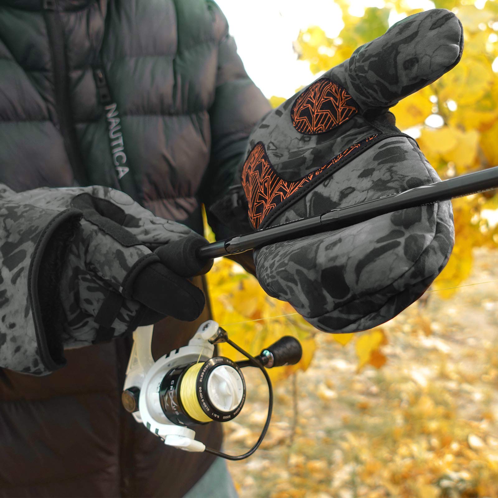 **KastKing PolarBlast Ice Fishing Gloves – Convertible Mittens with 3M Thinsulate for Extreme Cold Weather – Winter Fingerless Gloves for Ice Fishing, Photography & Outdoor Activities**