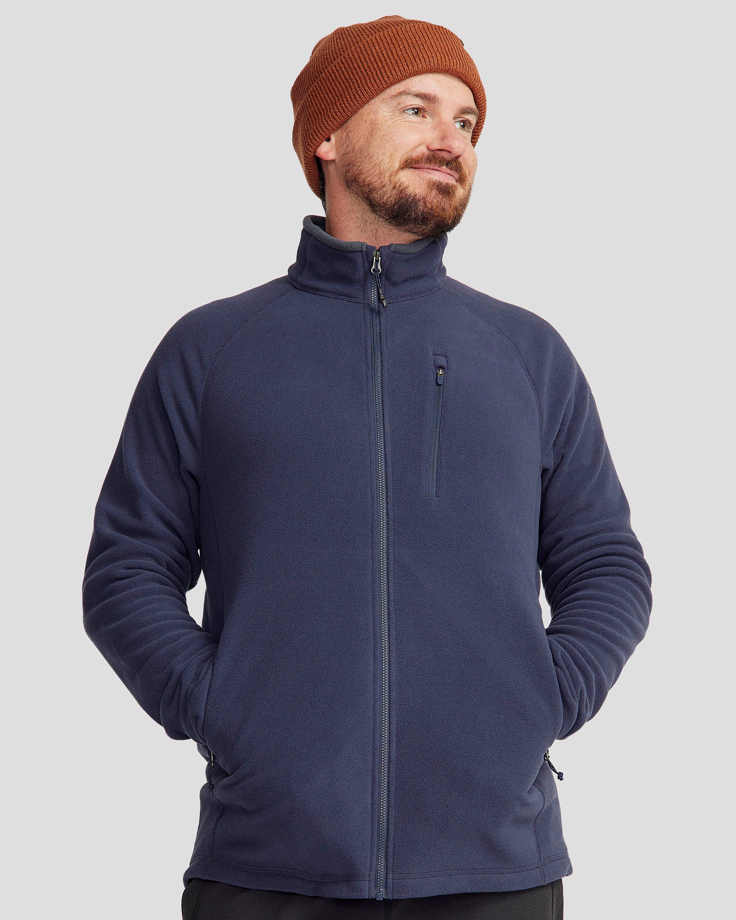 Men's Ridge 100 PrimaLoft Bio Fleece Jacket - Water-Resistant, Lightweight & Warm Winter Coat - Pure Navy Blue - Perfect for Hiking, Camping & Outdoor Activities