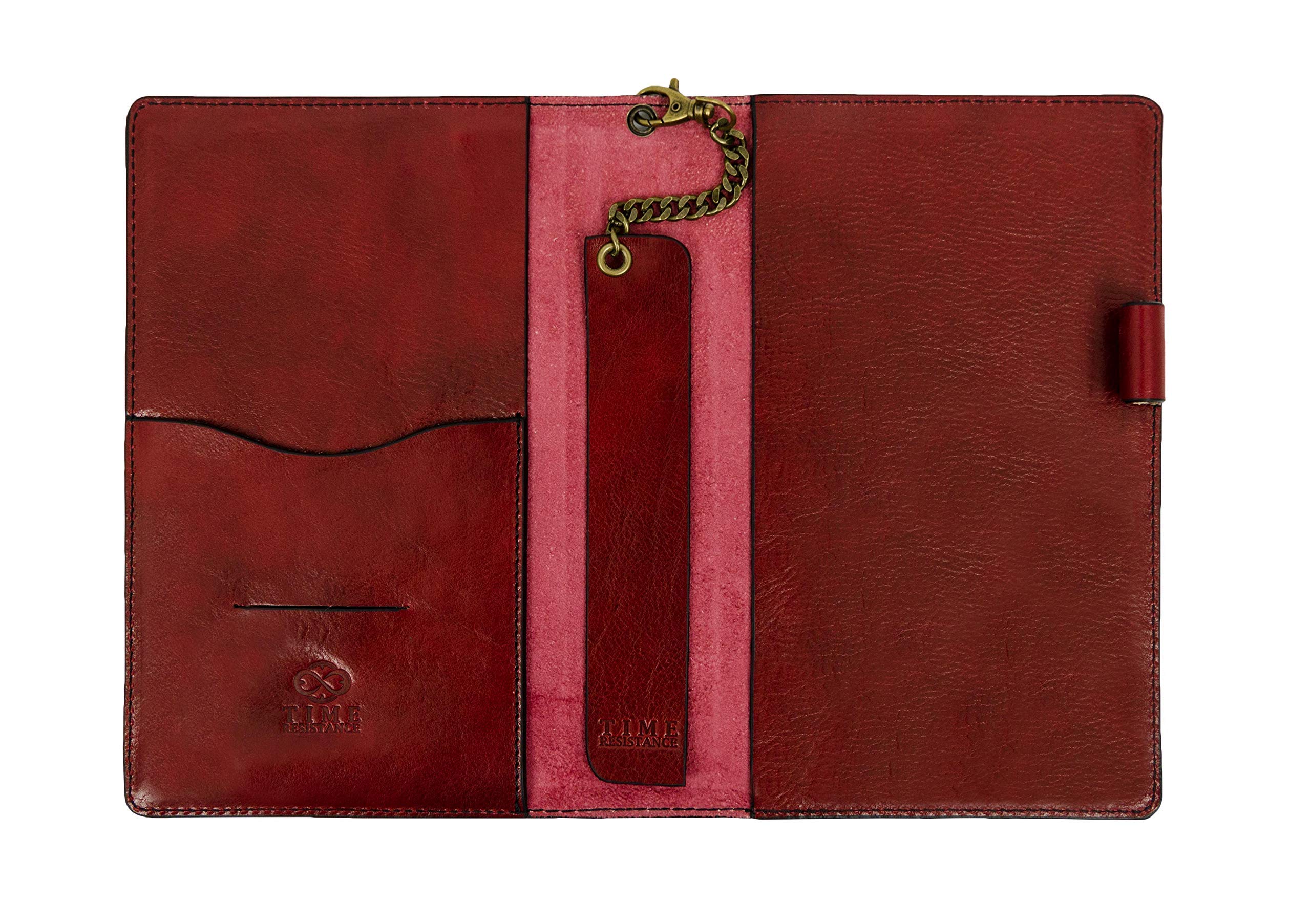 Premium Italian Handmade Leather Journal - 320 Lined A5 Notebook with Bookmark & Gift Box (Red) - Perfect for Writing, Sketching & Gift Giving