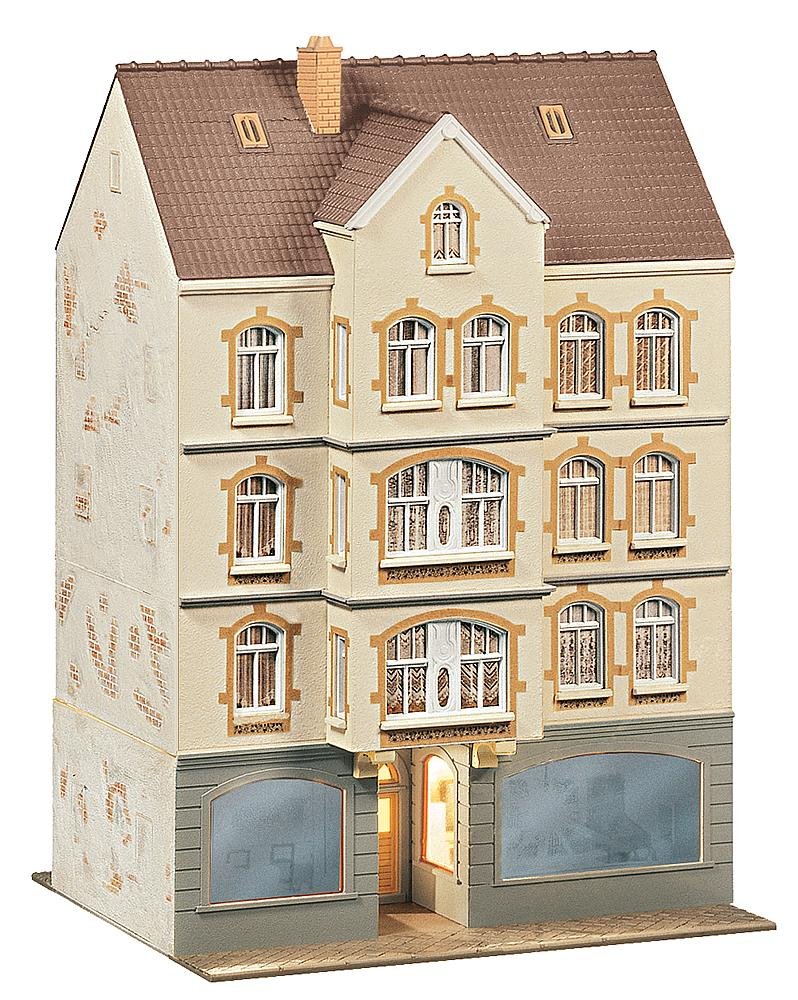 Faller 130447 HO Scale Town House with Pub Model Building Kit - Perfect for Train Layouts, Dioramas & Collectors