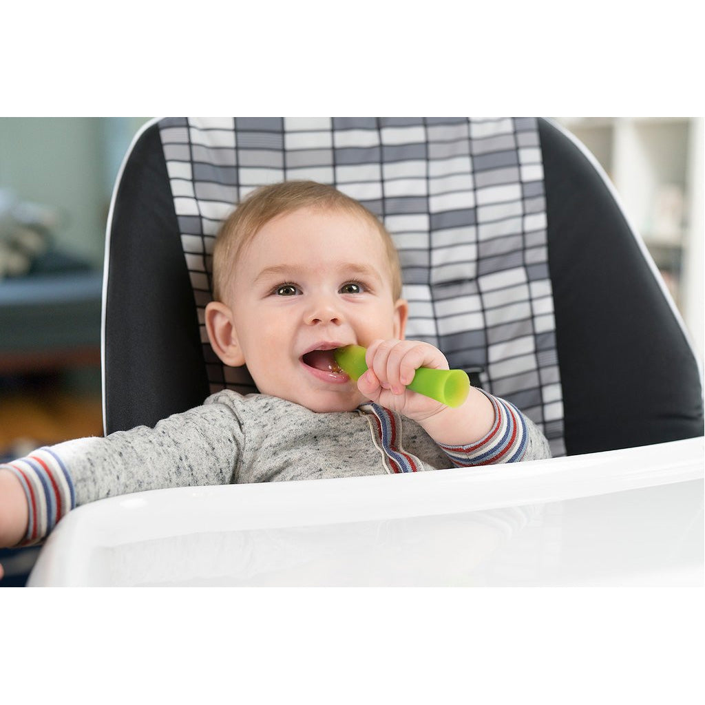 OlaBaby Baby Training Spoon - 1 Pack | Soft Silicone Infant Spoon for Self Feeding | Perfect for First Foods, Baby Led Weaning & Toddler Mealtime (BPA Free)