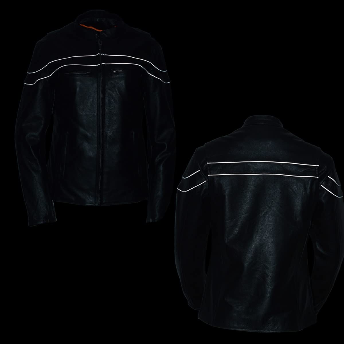 Milwaukee SH8011 Women's Black Leather Biker Jacket - Sporty Scooter Crossover Style for Motorcycle Riding & Casual Outfits