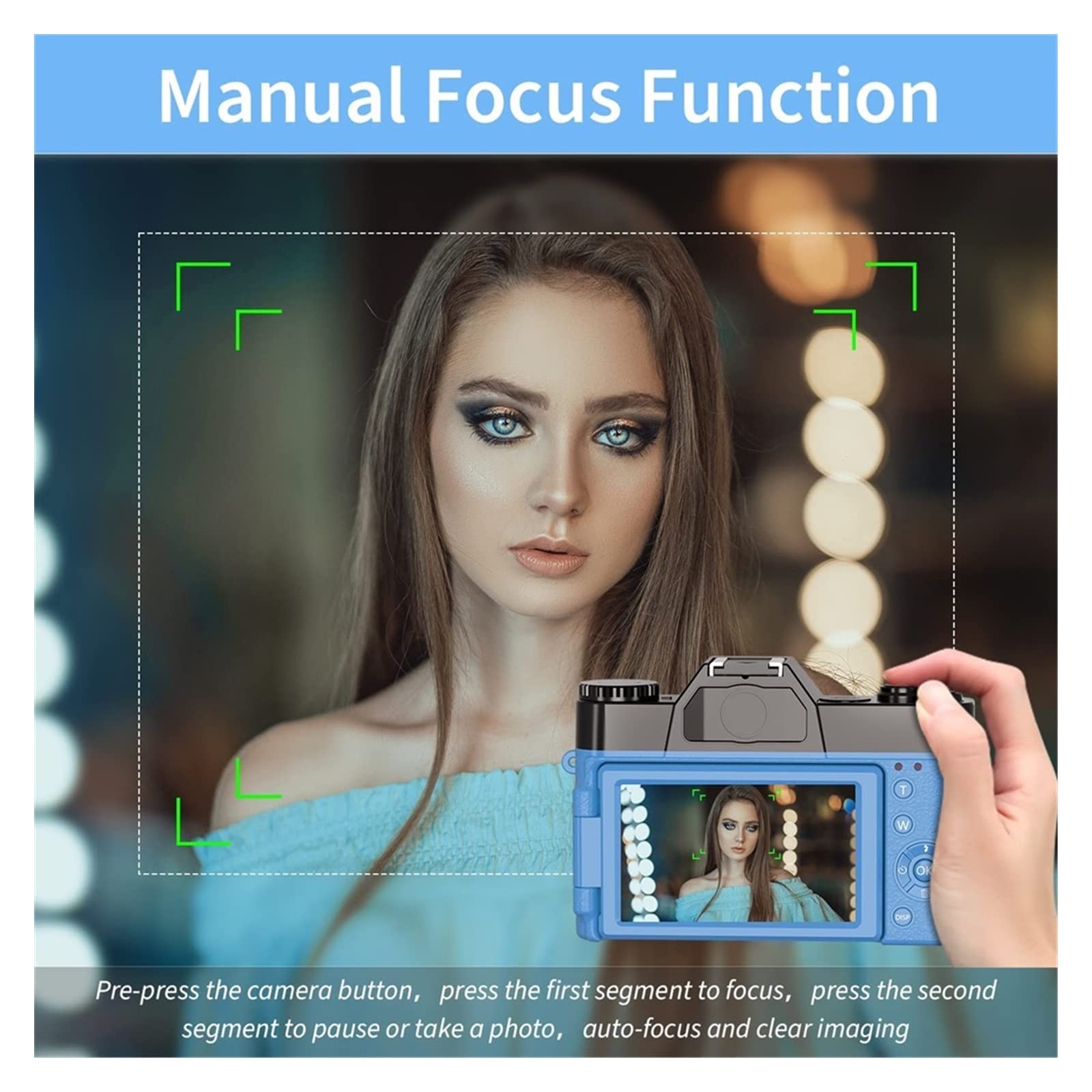 AUBEST 4K Digital Camera 48MP Video Camera Camcorder with Flip Screen, Wide Macro Lens, Time Lapse, Selfie Mode - Perfect for Vlogging, Travel, YouTube & Photography (No TF Card, Lens-04 Included)