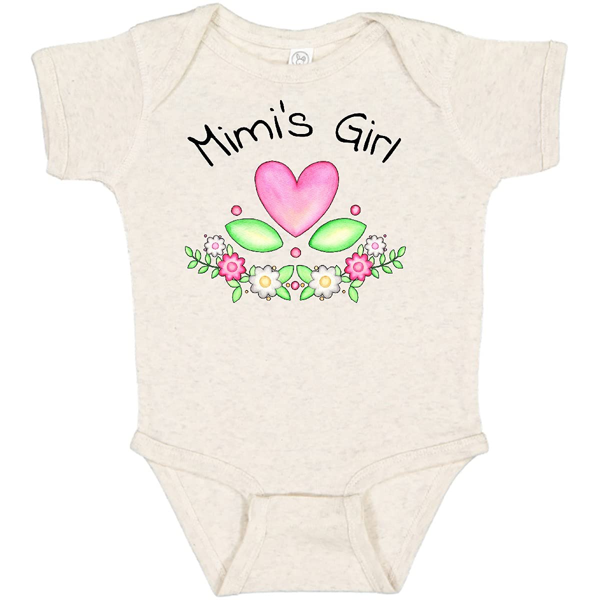 Inktastic Mimi's Girl Heart Flowers Baby Bodysuit - Cute Floral Onesie for Infants & Toddlers - Perfect for Family Photos, Baby Showers & Everyday Wear